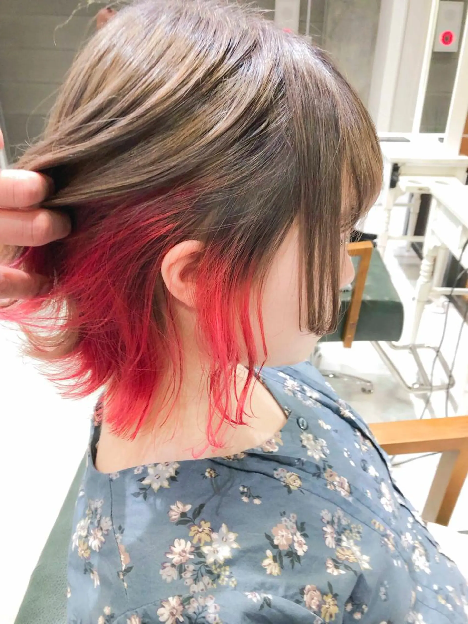 ショート カラー インナーカラー ピンクカラー モテ髪透明感❤️ デイズヘアカラーのヘアスタイル