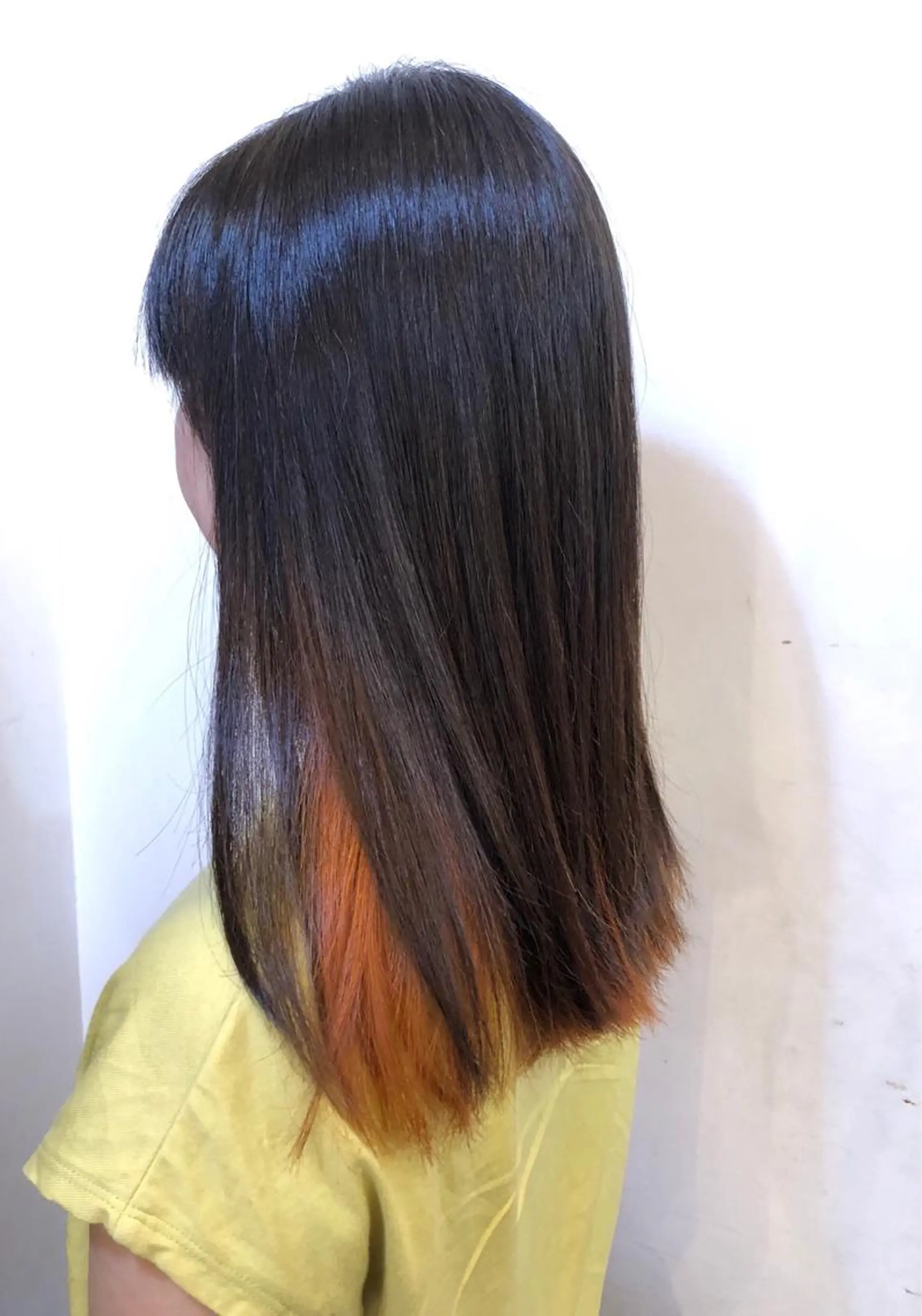 ロング カラー パーマ ヘアアレンジ ベージュカラー グラデーションカラー インナーカラー オレンジ オレンジベージュ 高橋 隆一のヘアスタイル