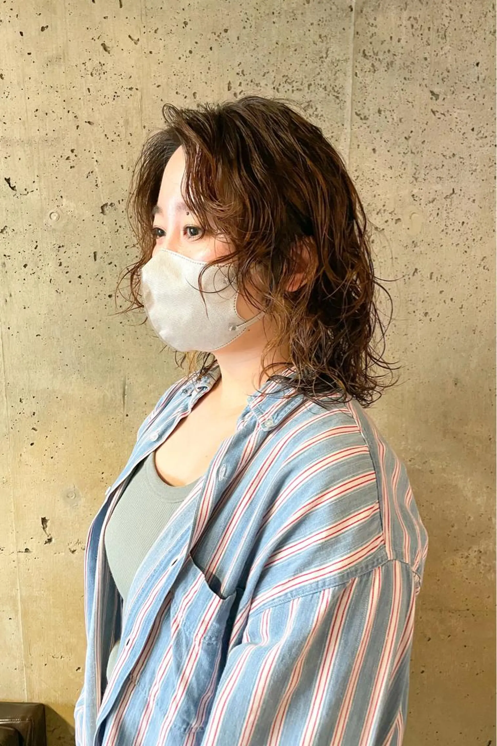 ミディアム パーマ パーマ/レイヤー 岩山丈一郎のヘアスタイル