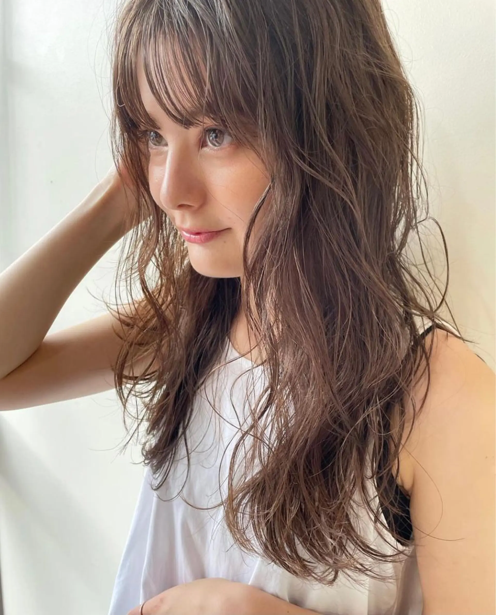 ロング パーマ ヘアアレンジ レイヤー/ 透明感カラー/マドカのヘアスタイル