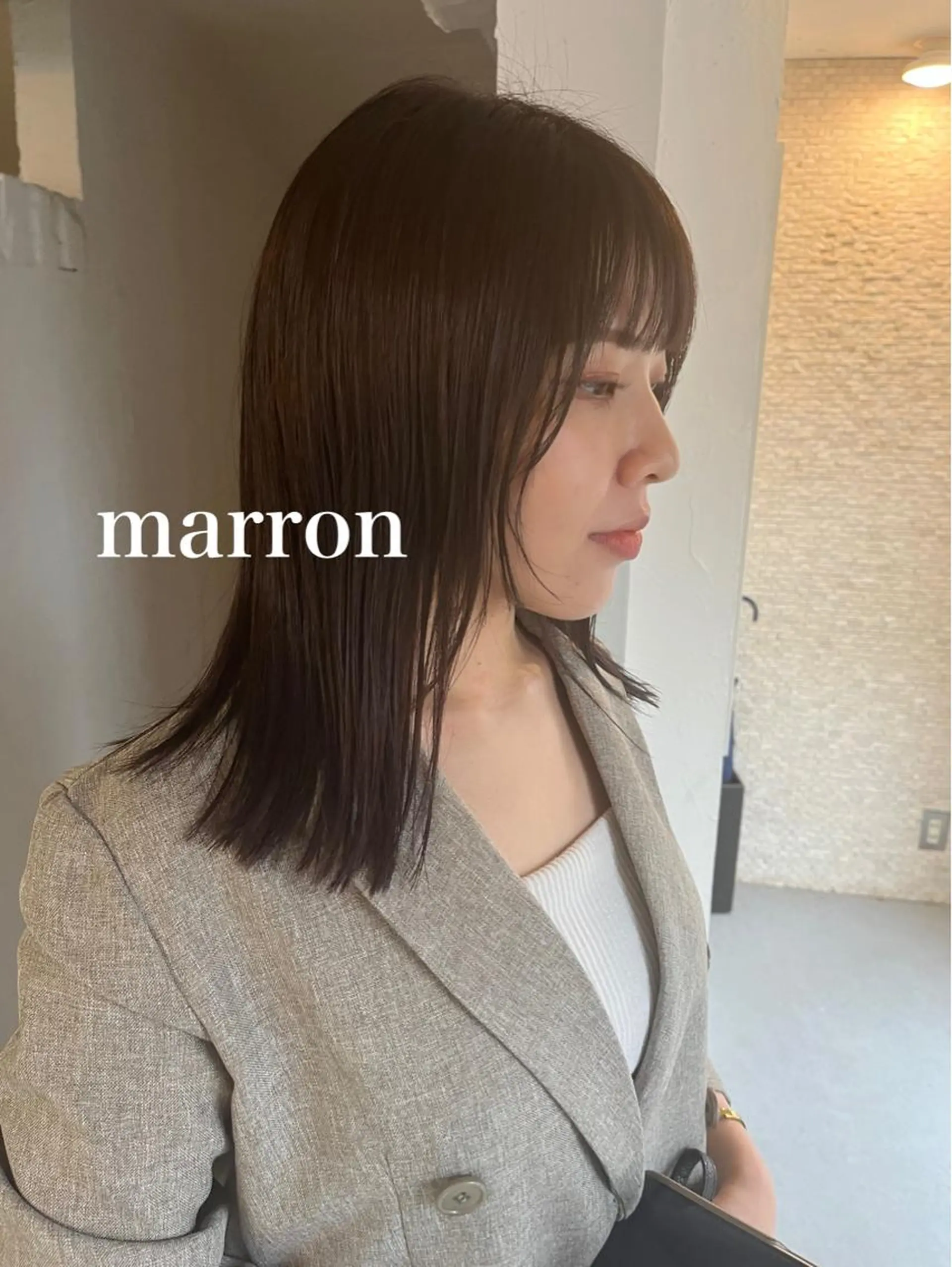 セミロング カラー ヘアアレンジ アディクシーカラー ベージュカラー 黒髪 ブリーチ 透明感カラー SALOWIN自由が丘所属・ヘッドスパ✨髪質ケア サロン🌿chacoのエステ・リラクイメージ