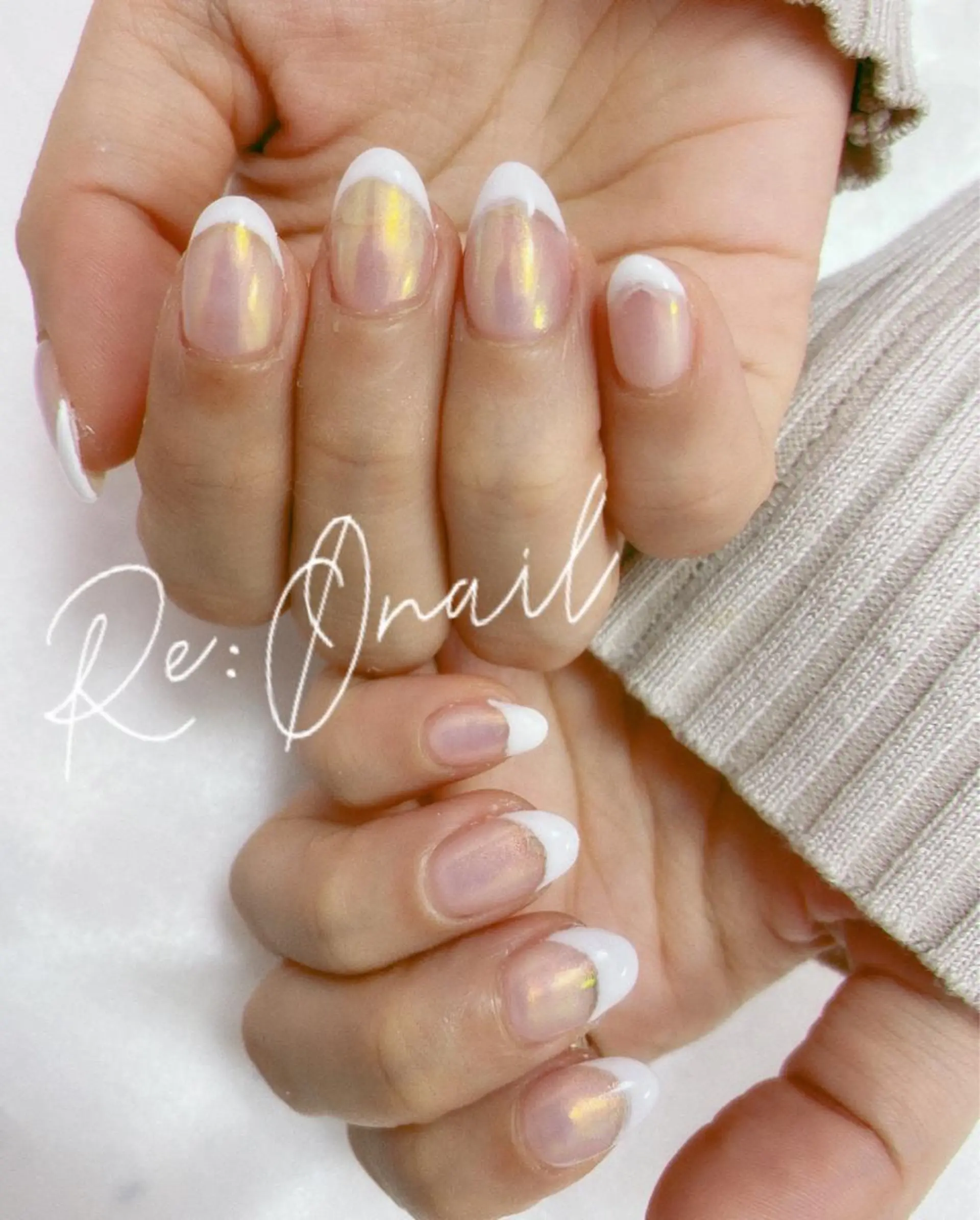 ネイル フレンチネイル ミラーネイル ハンドネイル Re:Ø nail 🩵TSUJIのネイルデザイン