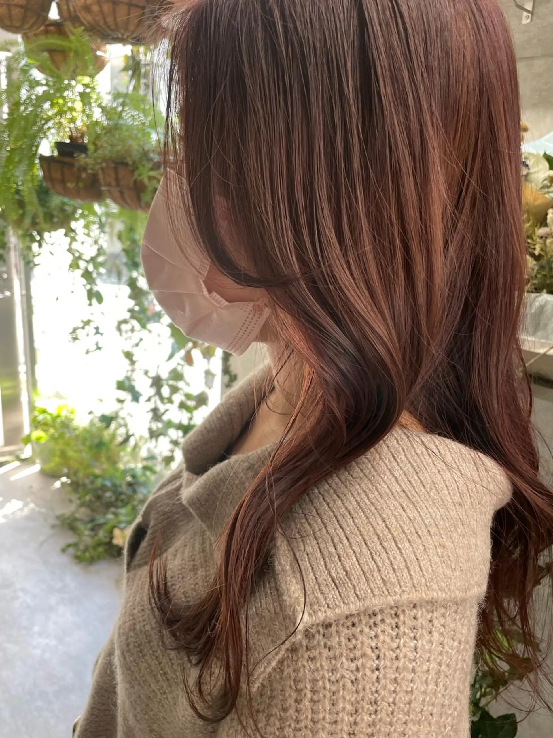 ロング アッシュ ボブ くびれヘア ハイライト レイヤーカット 透明感／髪質改善 遠藤良祈のヘアスタイル
