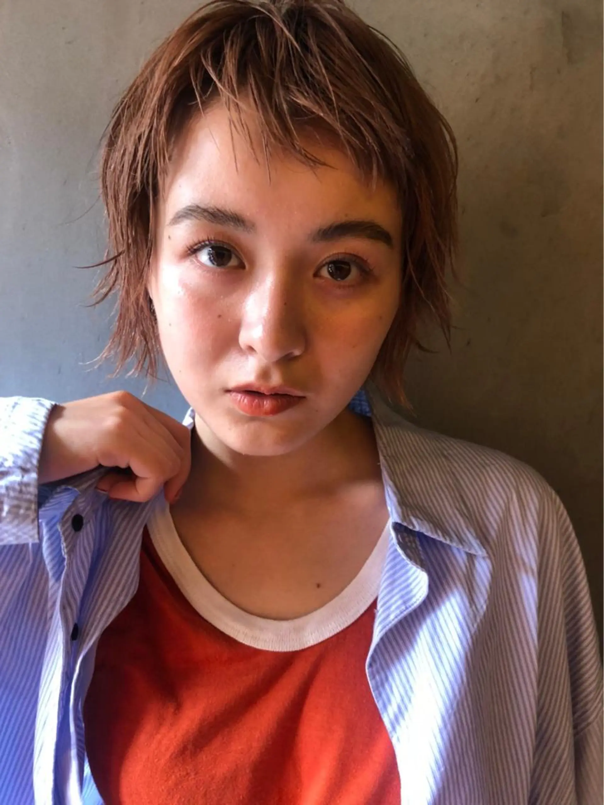 ショート カラー パーマ ヘアアレンジ メンズ キッズ ネイル マツエク・マツパ ベージュカラー オレンジ オレンジベージュ カラーマツエク オレンジ tatsumi/ボブ ウルフ/レイヤーのヘアスタイル