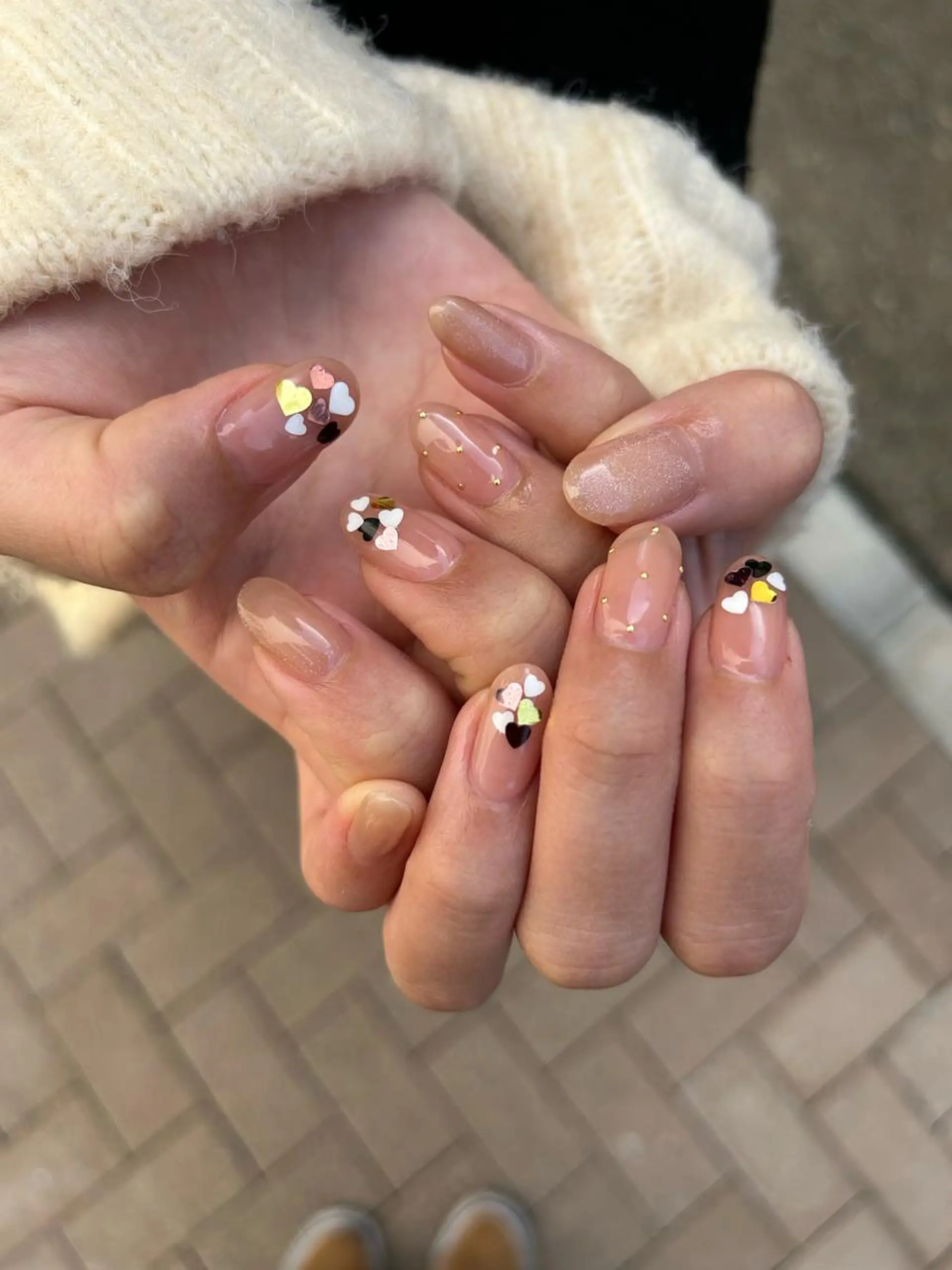 ネイル ハート マグネットネイル シンプルネイル バレンタイン Lala nailのネイルデザイン