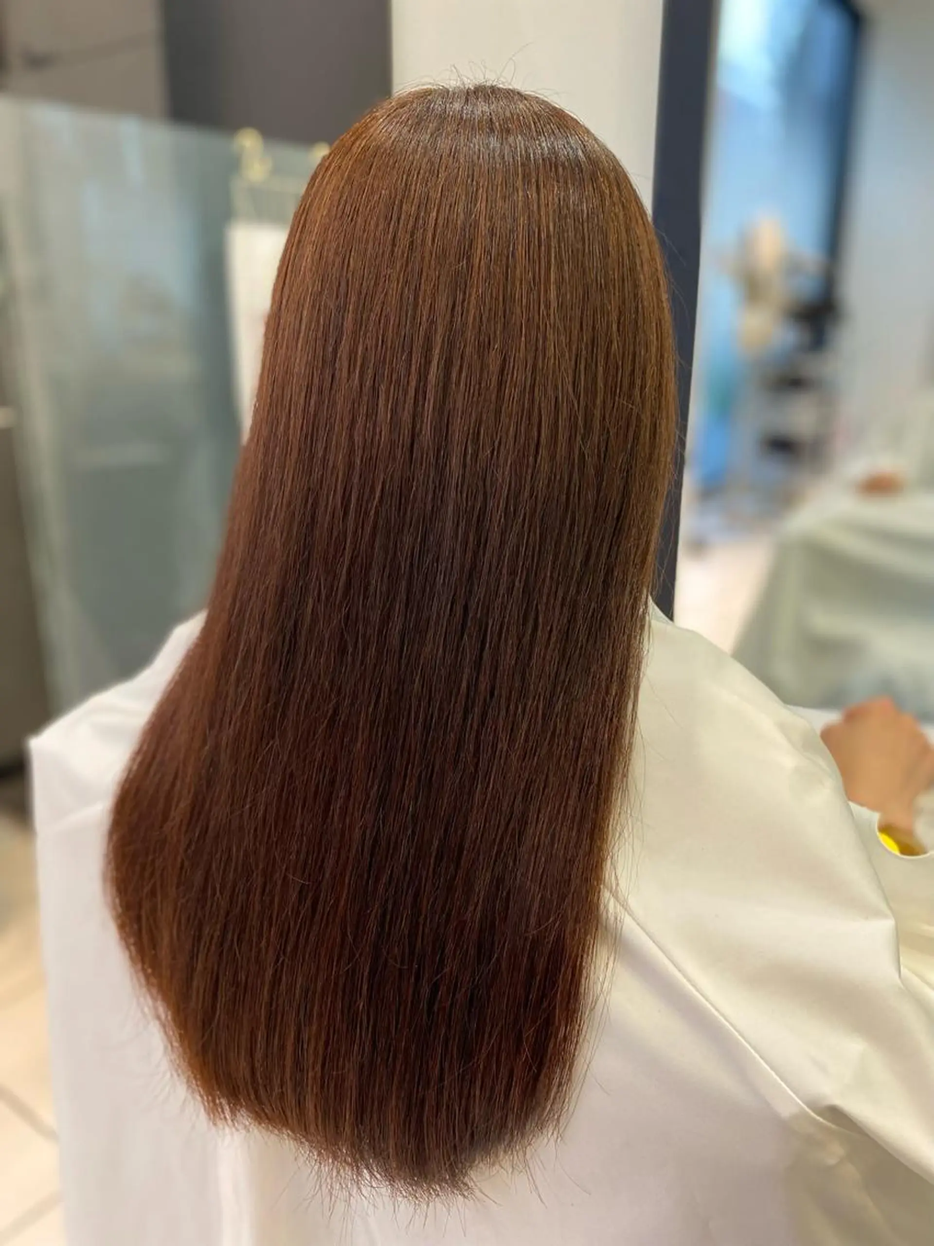 ミディアム カット ヘアカラー 縮毛矯正 トリートメント YASU🍎ボブ/ 赤系カラー/髪質改善のヘアスタイル