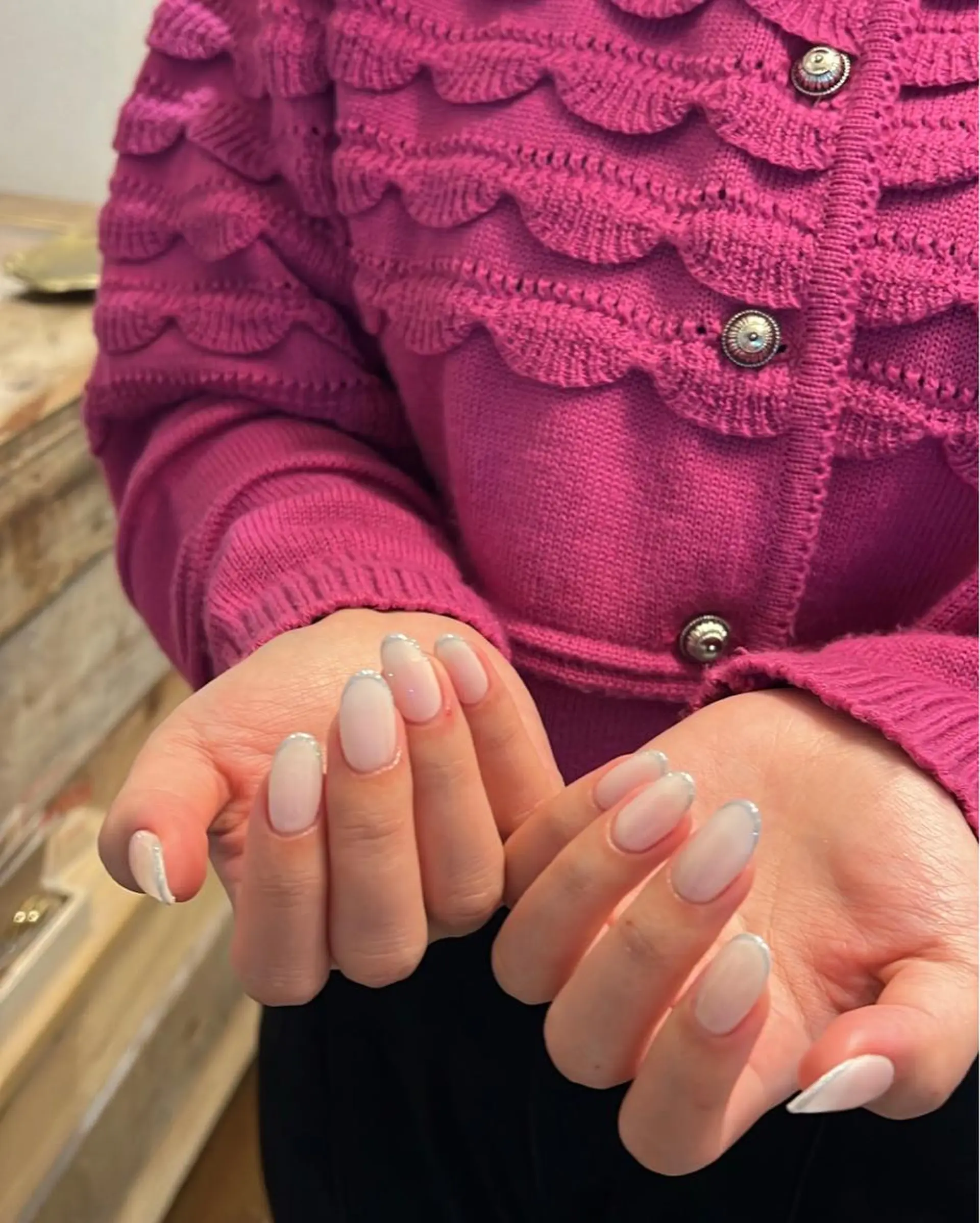 ネイル ミラーネイル ピンク ハンドネイル フットネイル ハンドケア Nes.Nail所属・Miyagi Asamiのネイルデザイン