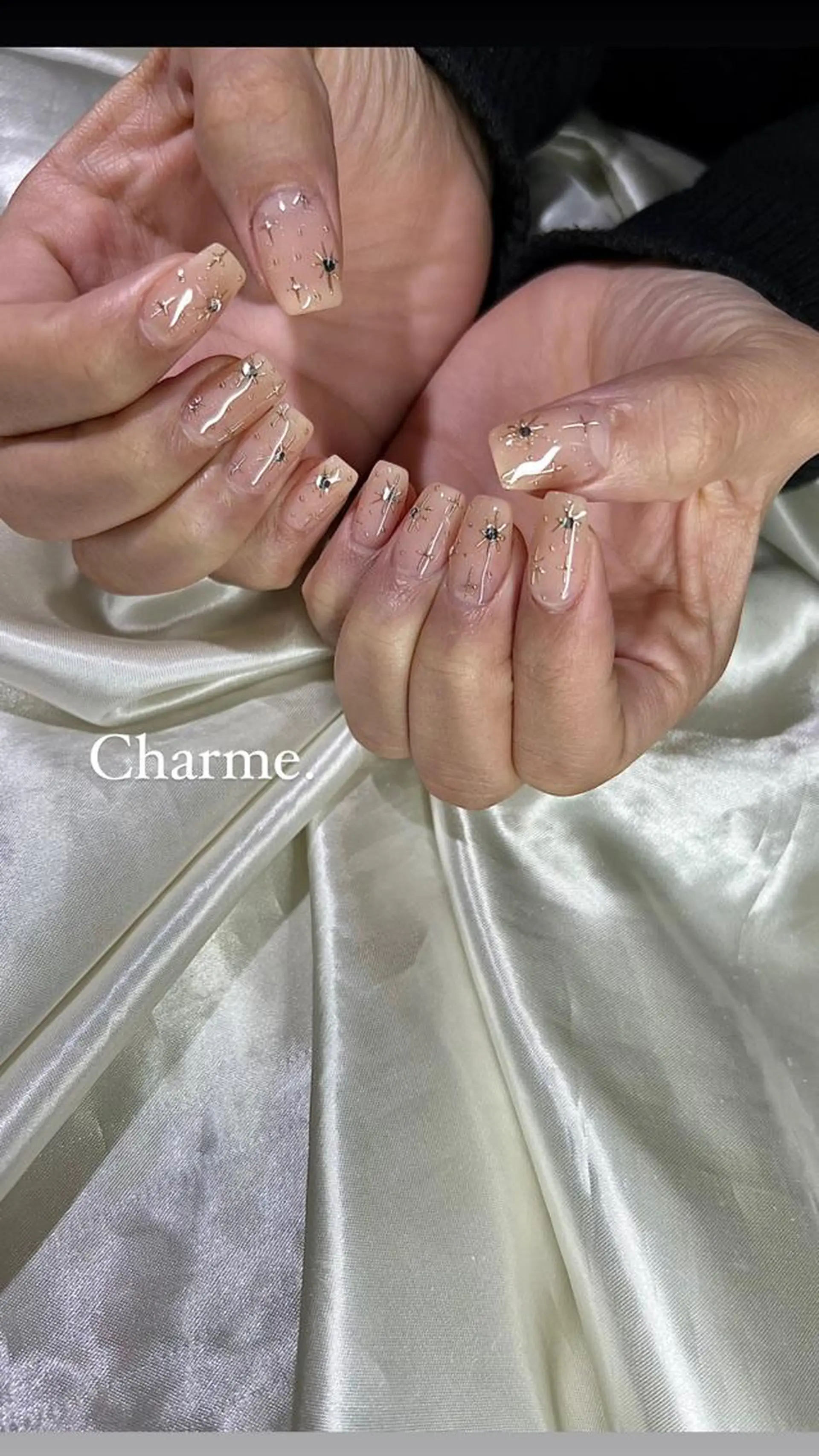 ネイル キラキラネイル 持ち込み ニュアンスネイル ハンドネイル ハンドケア Charme. NOBUKOのネイルデザイン