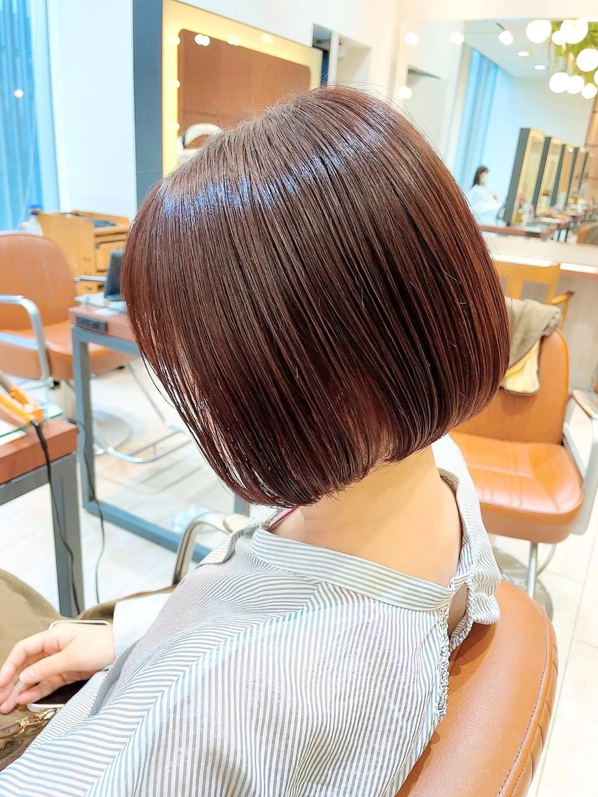 ショート カラー ブラウンカラー ピンクカラー ピンクブラウン ボブ カット ヘアカラー トリートメント 🦖鶴岡香純🦖 産休中のヘアスタイル