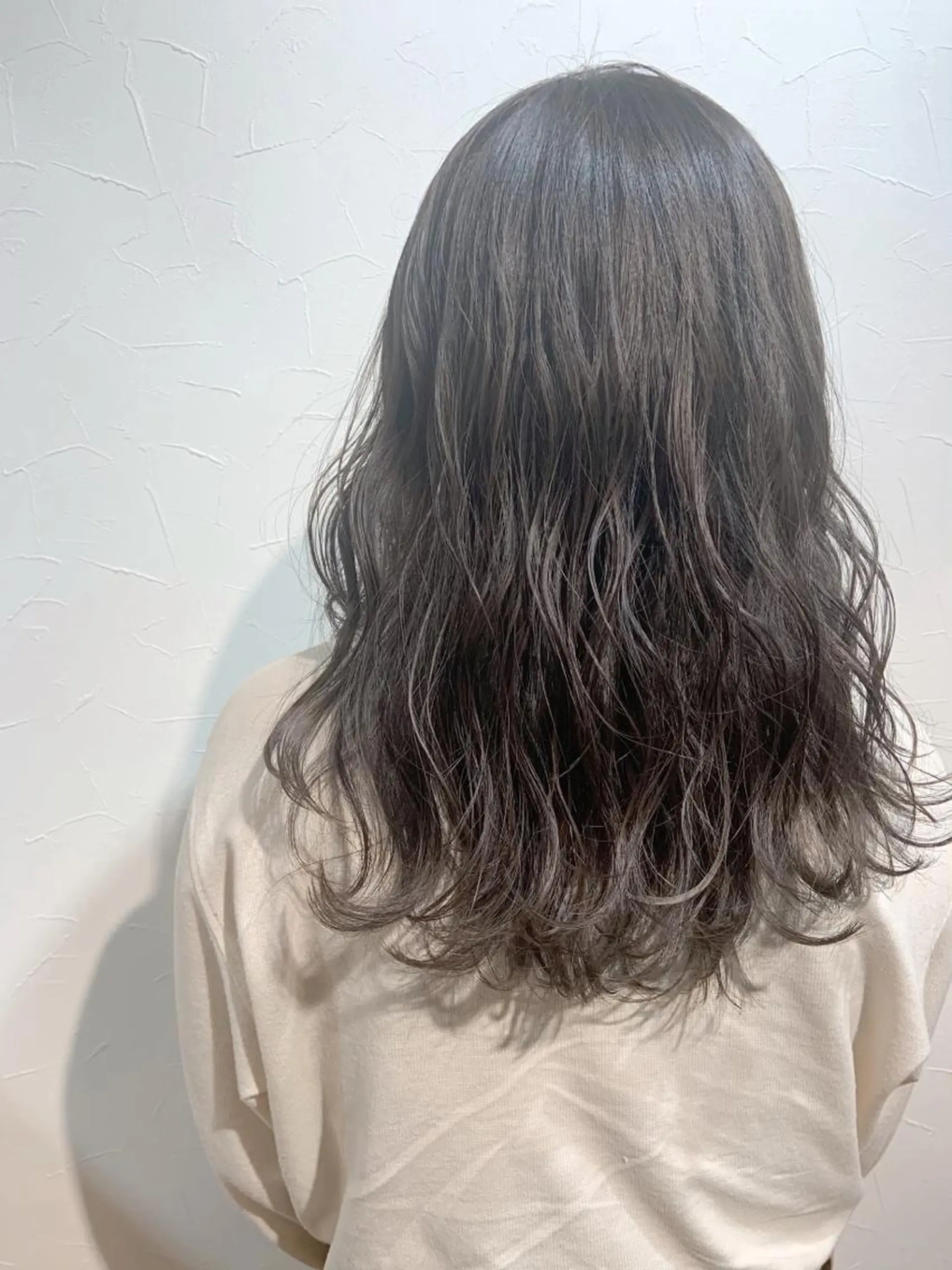 セミロング カラー グレージュ ハイライトカラー ハイライト ♡ma ki♡のヘアスタイル