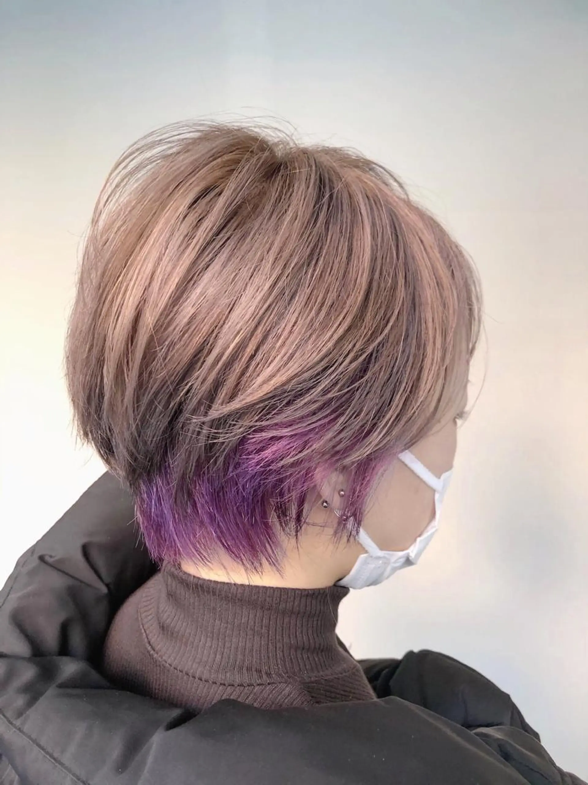 ショート カラー ブリーチ デザインカラー グレージュ ハイトーンカラー ハイトーングレージュ ヘアカラー トリートメント 骨格整形カット/ ショート✂️堀夢哉のヘアスタイル