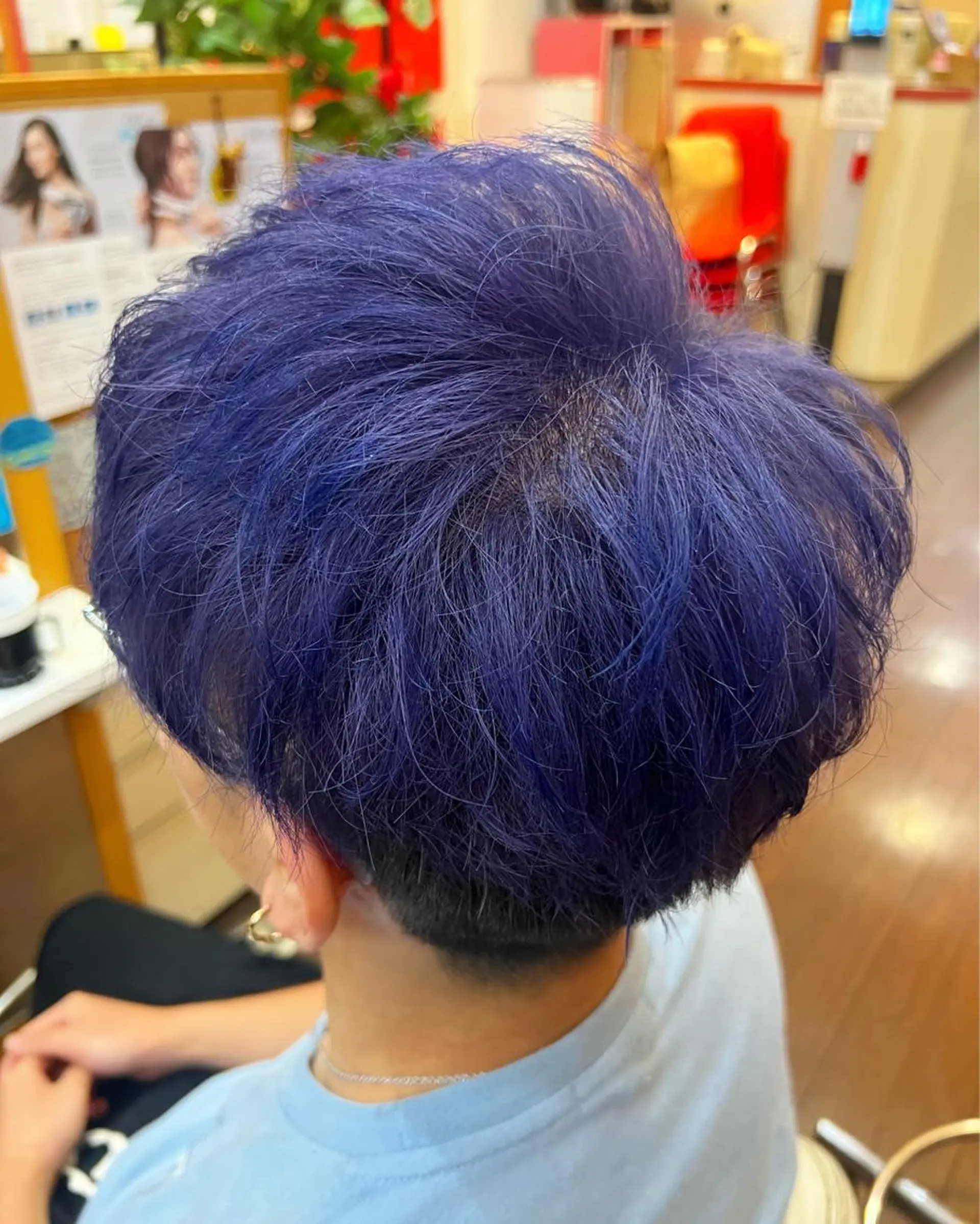 カラー メンズ マッシュ ブルーカラー ブルーラベンダー ラベンダーカラー カット ヘアカラー まさき✂︎ブリーチ／ デザインカラーのヘアスタイル
