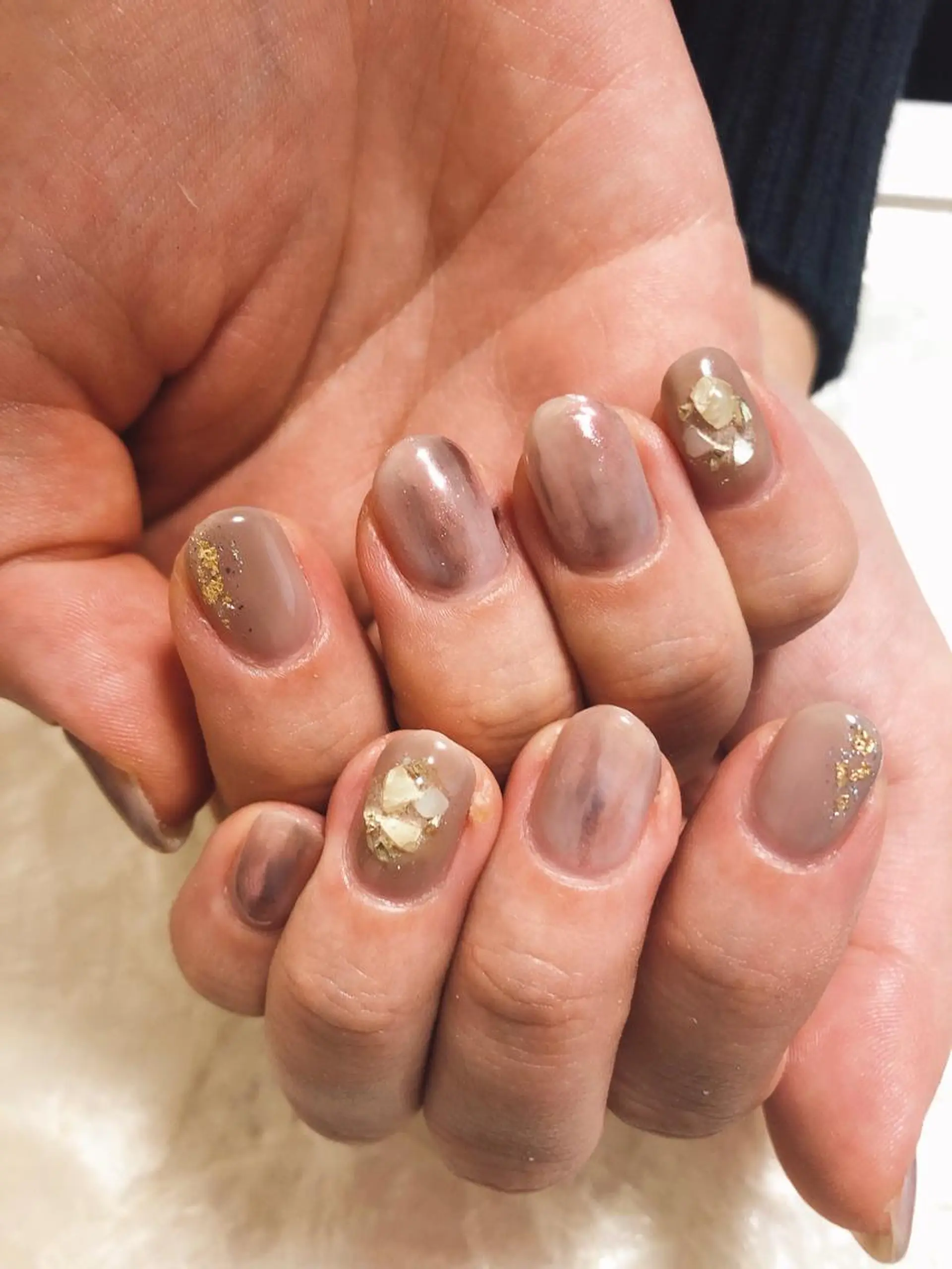 ネイル ミラーネイル ニュアンスネイル ピンク kiki nail 二子玉川のネイルデザイン