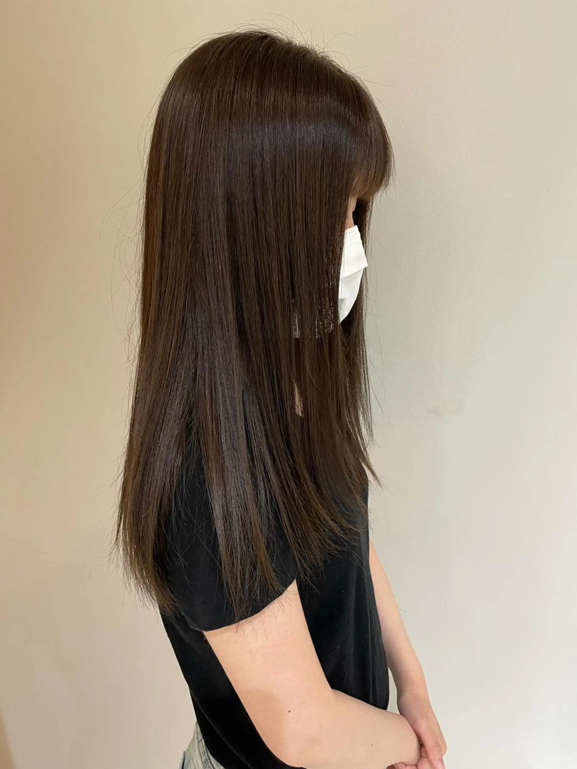 ロング カラー トリートメント ヘッドスパ 顔まわりカット✄ ベージュカラー🧸のヘアスタイル