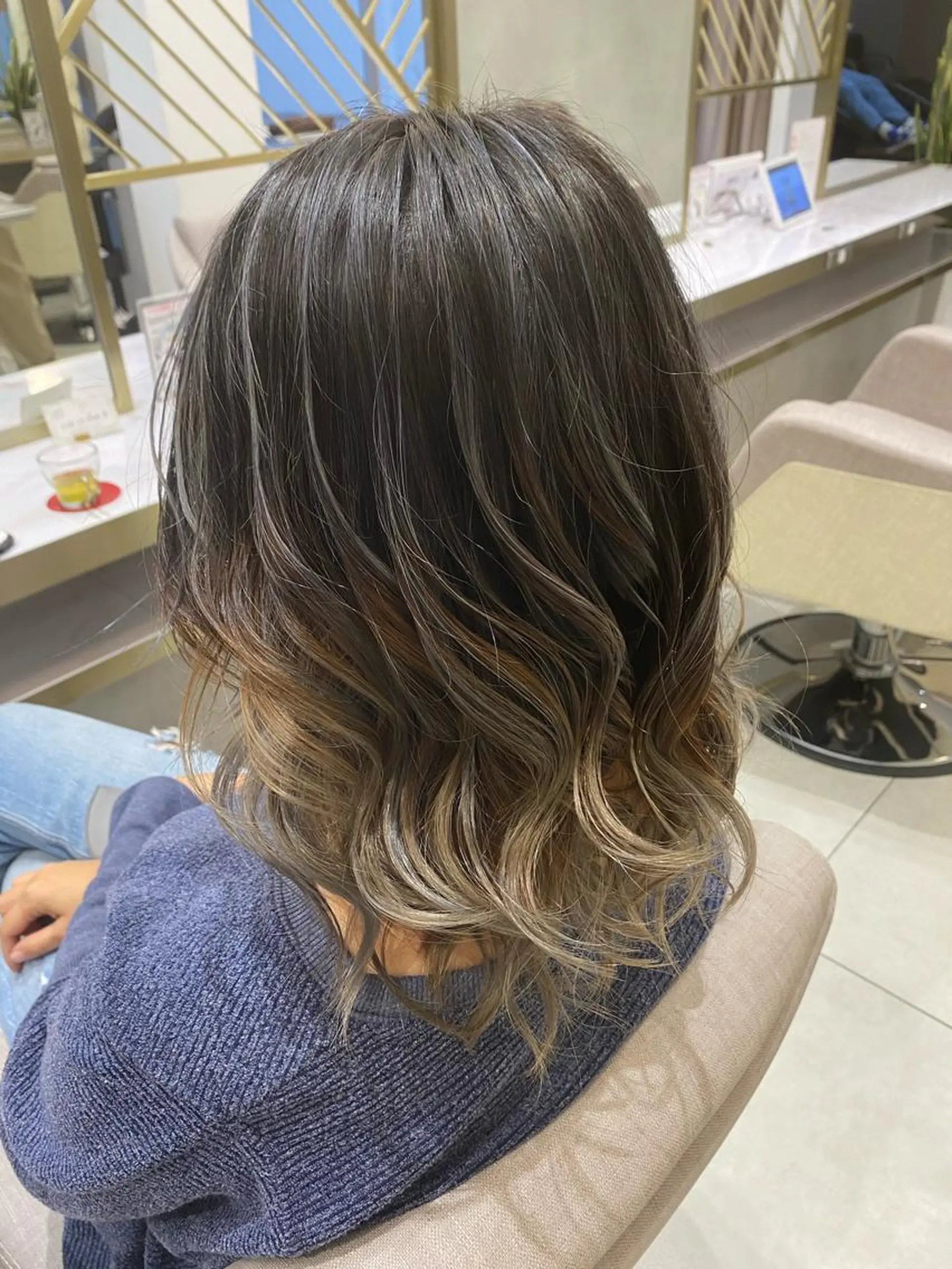 ミディアム カラー ヘアカラー 渡辺　亮/ ハイライト/髪質改善のヘアスタイル
