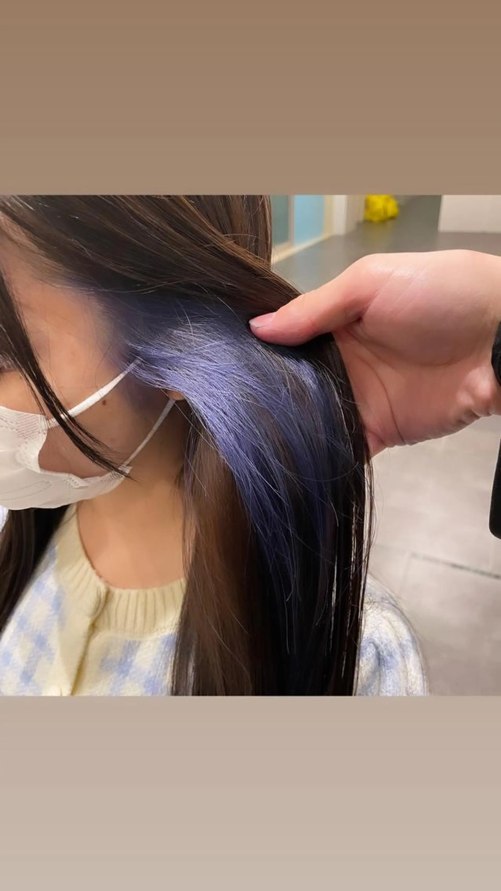 セミロング カラー ブルーカラー ラベンダーカラー La Blessグランサロン梅田店所属・梅田美容室/ブリーチ なし/レイヤーカットのヘアスタイル