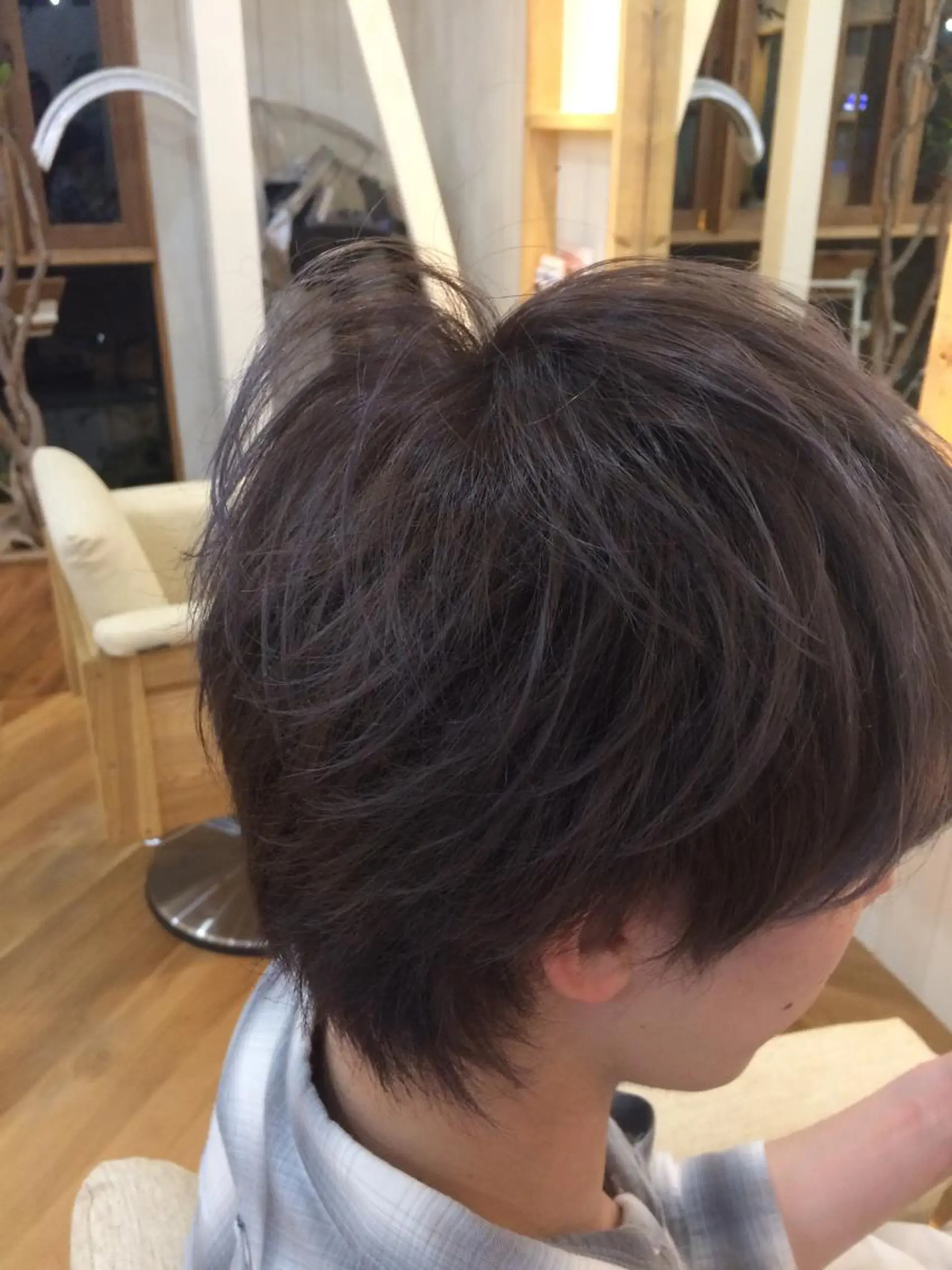 ショート カラー メンズ アッシュ ラベンダーカラー ラベンダーアッシュ DEEokazaki kobayashiのヘアスタイル
