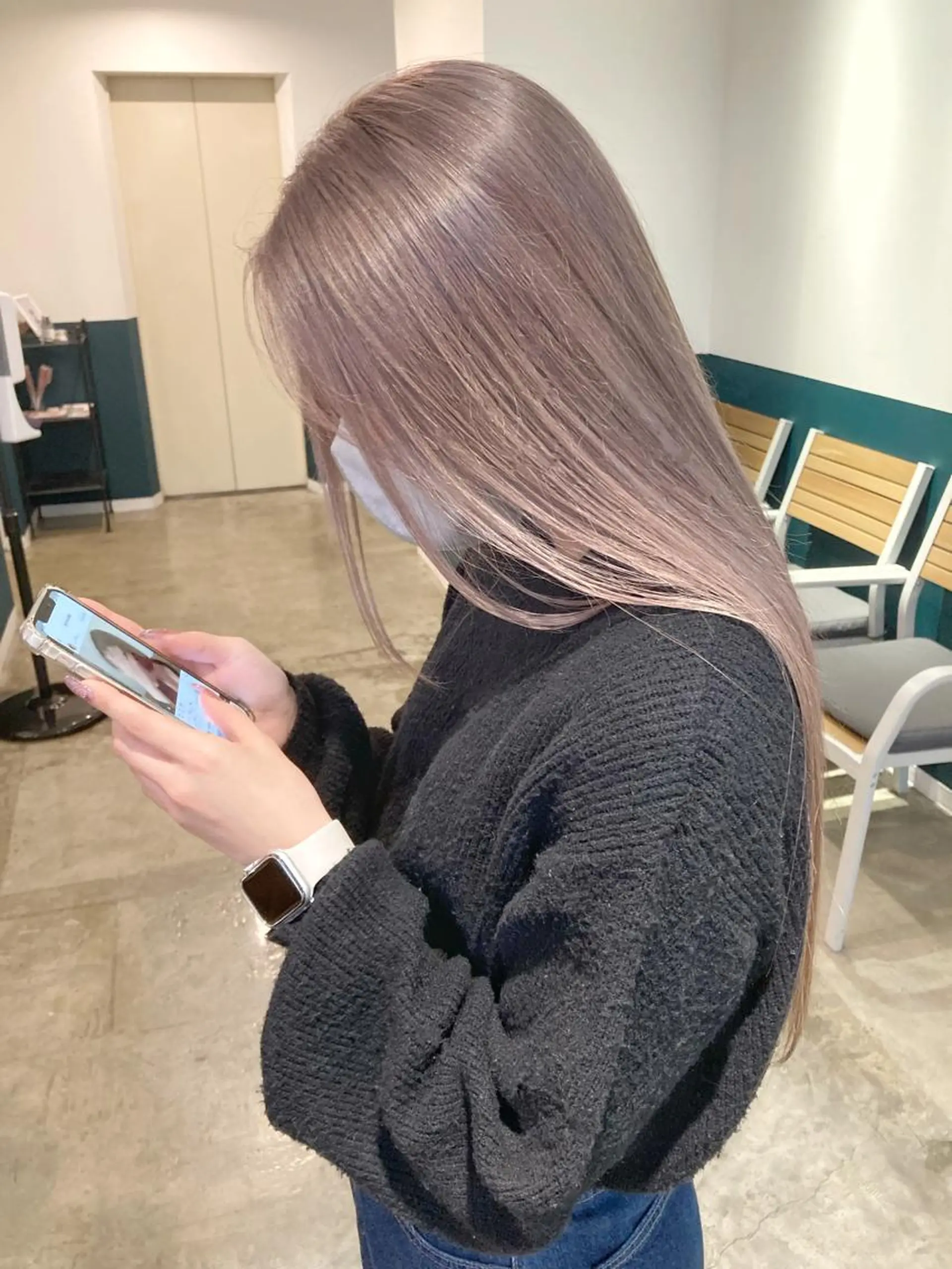 ロング カラー ブリーチ グレージュ ヘアカラー カラーリスト菅野 竜矢🌈のヘアスタイル