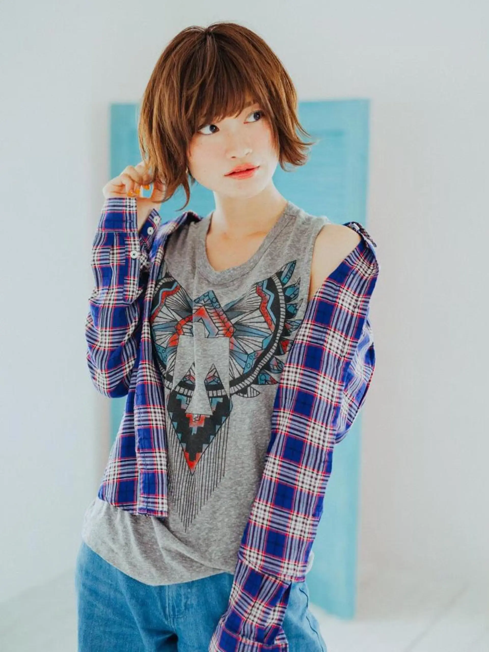 ショート カラー パーマ ヘアアレンジ メンズ キッズ ネイル マツエク・マツパ メンズウルフカット ハンサムショート アディクシーカラー 透明感カラー ボブ unu hair所属・藤井 仁紀のヘアスタイル