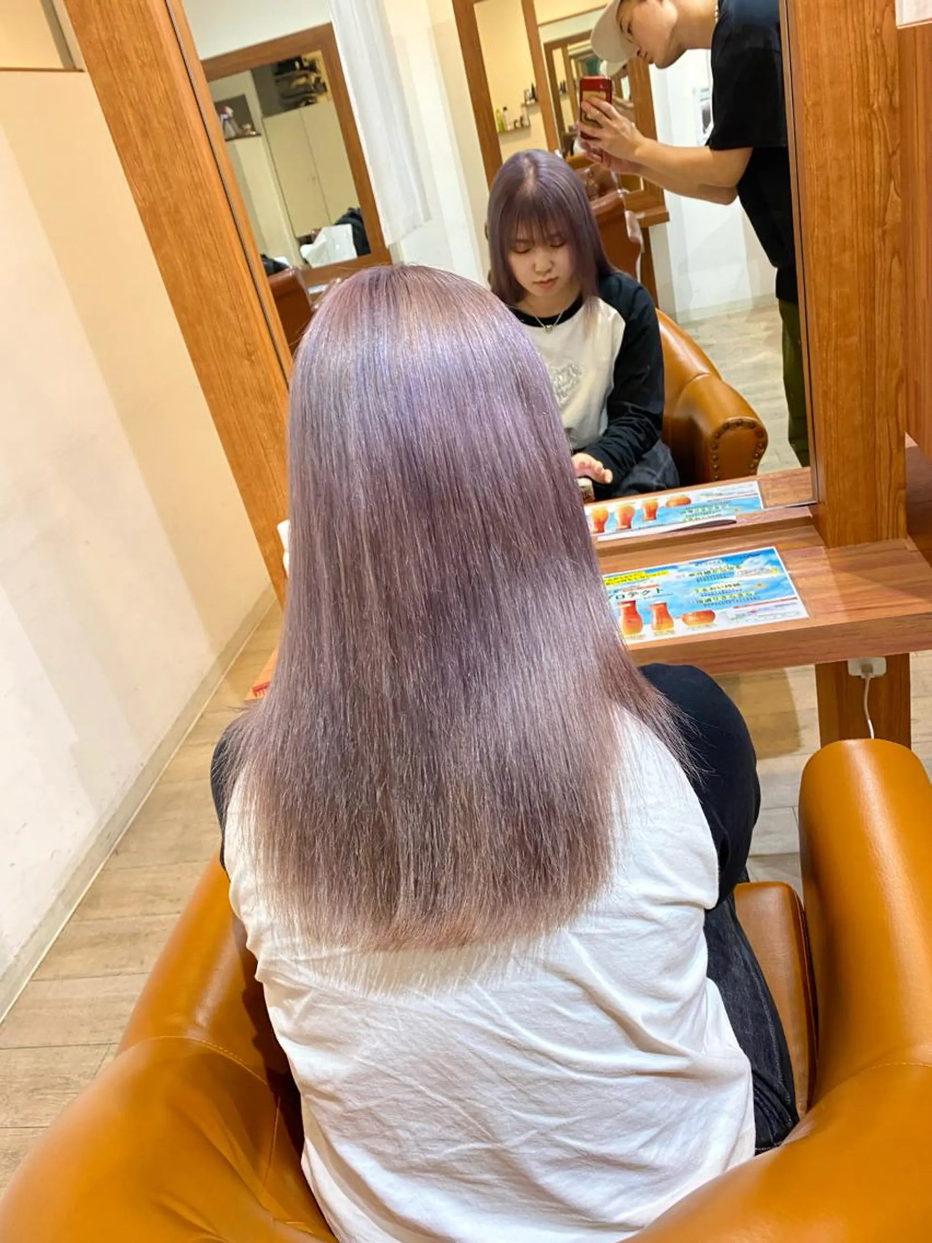 ロング カラー グレージュ ラベンダーカラー ラベンダーグレージュ ラベンダーグレー ヘアカラー 縮毛矯正とブリーチ /杉村凜汰郎のヘアスタイル