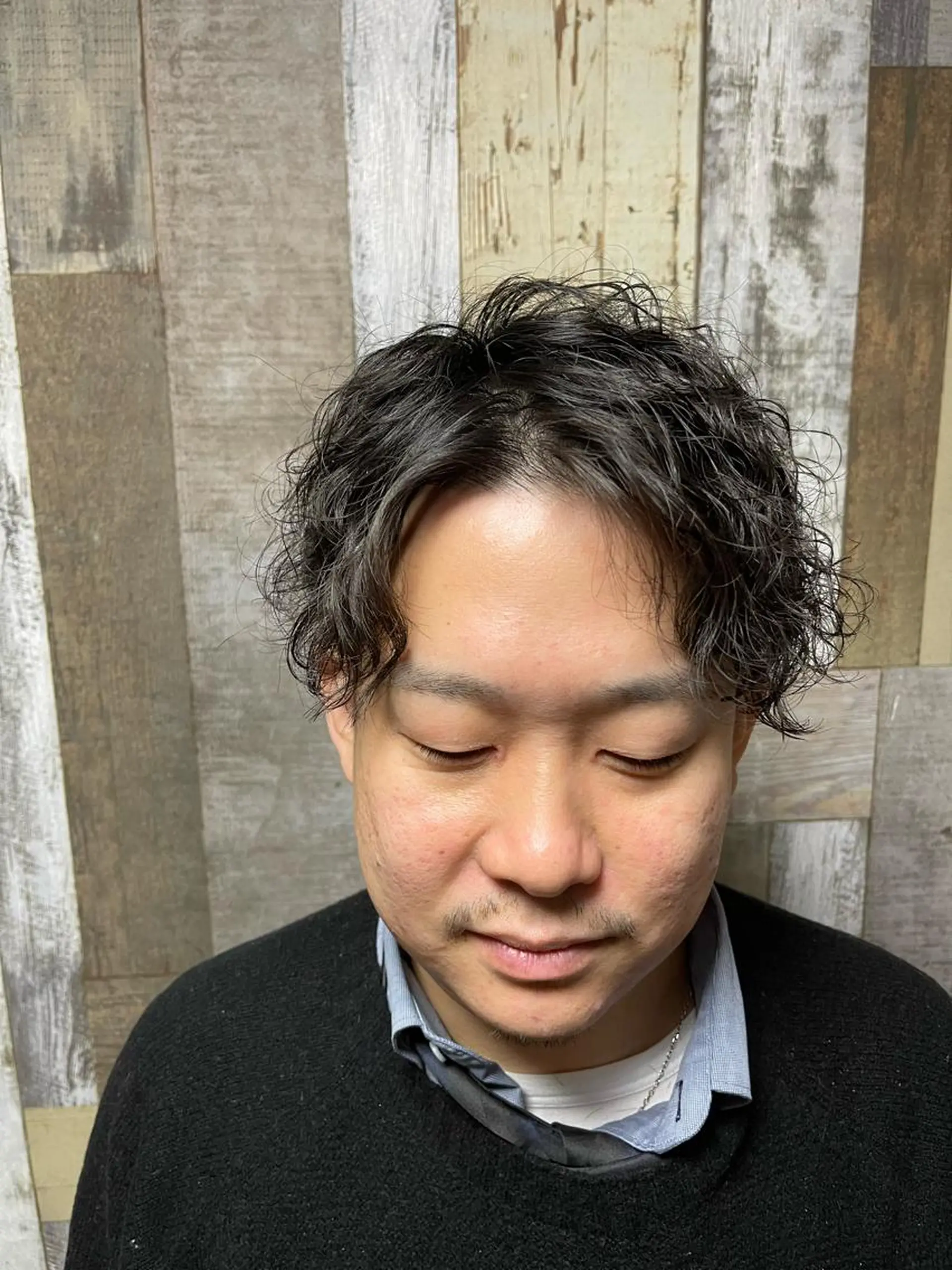 パーマ メンズ センターパート カット パーマ トリートメント spaski所属・メンズ特化型/永井 友貴のヘアスタイル