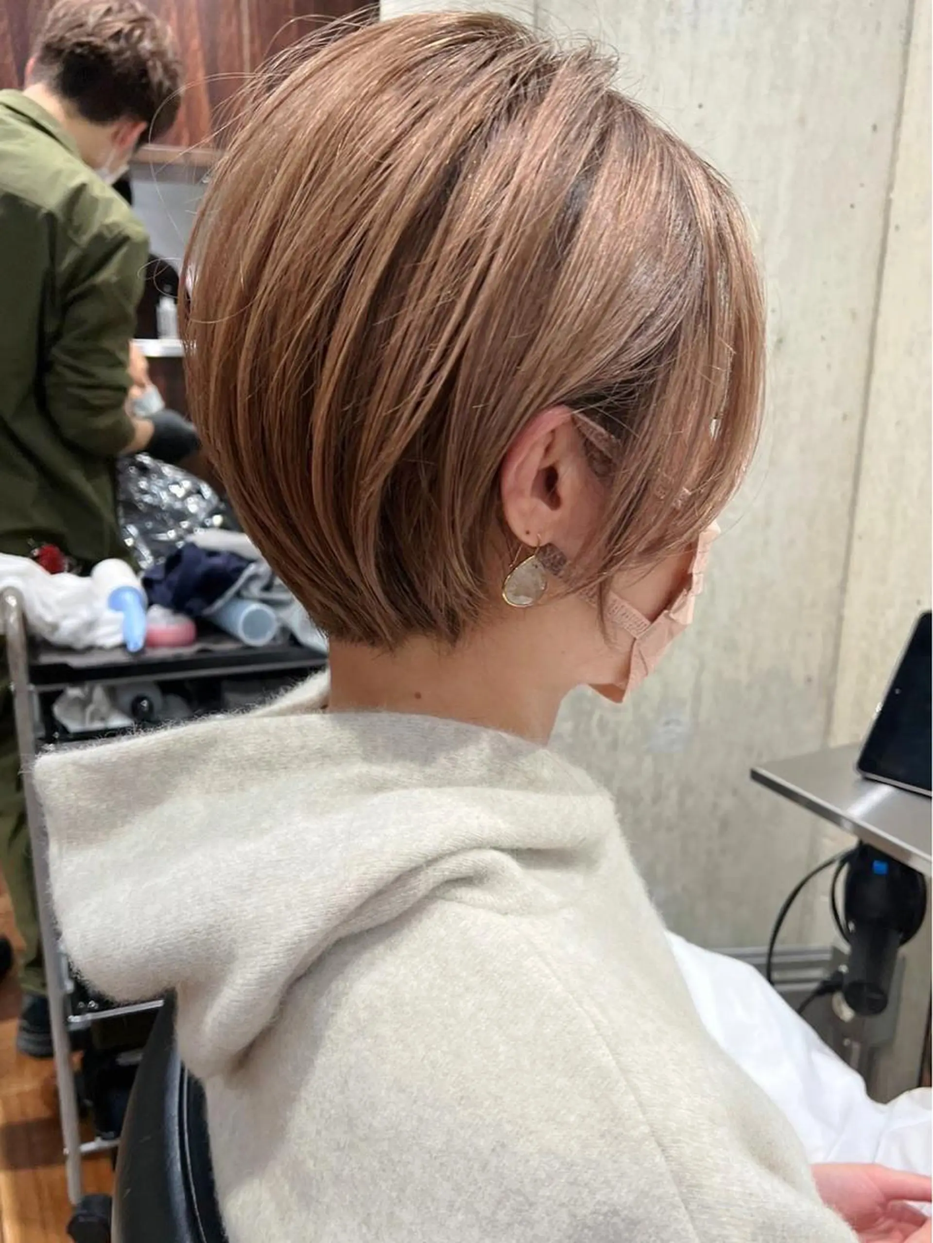 ショート カラー ショートボブ バレイヤージュ ブリーチ ケアブリーチ ダブルカラー 横浜　店長 橋場優のヘアスタイル