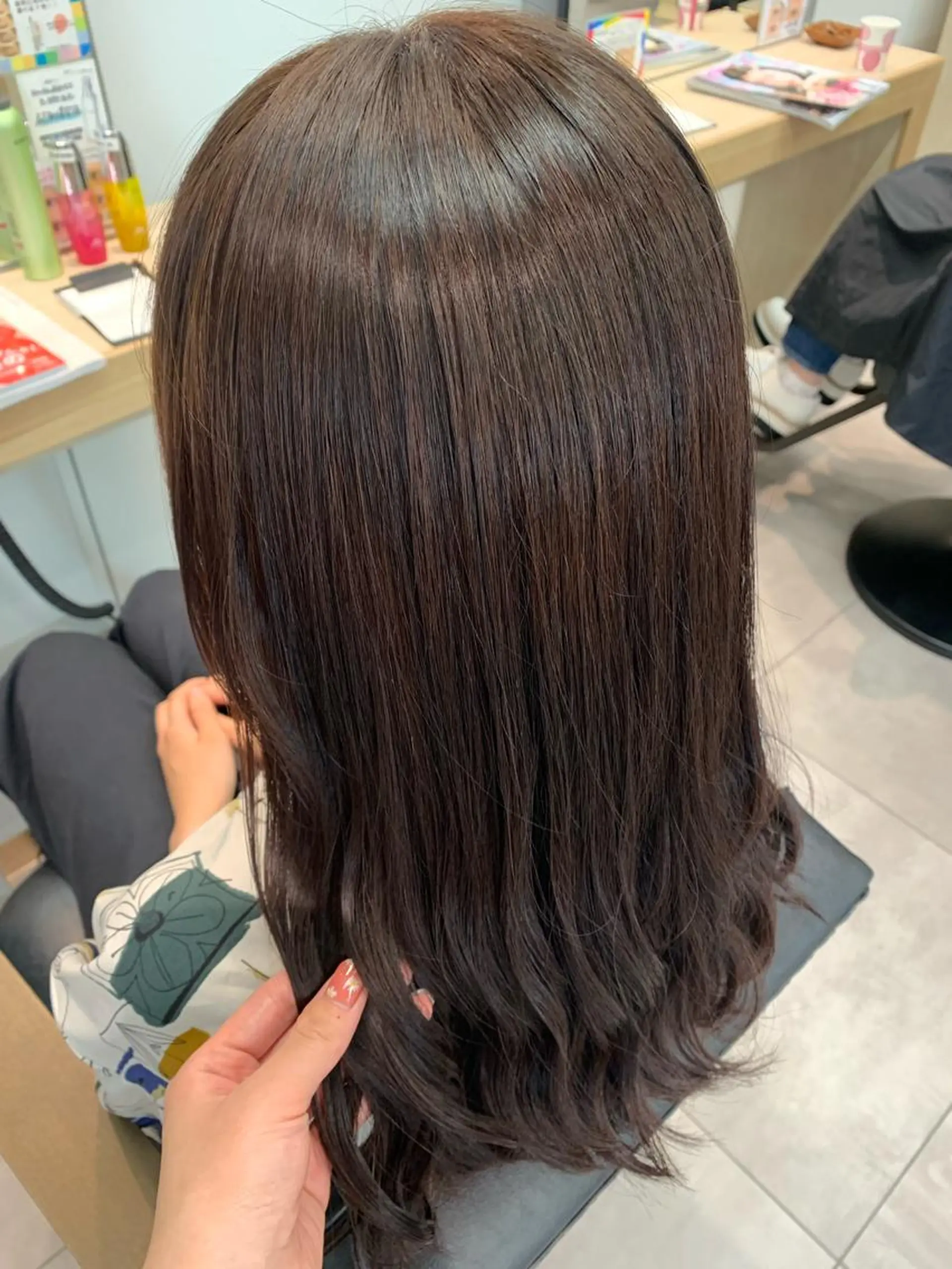 ロング カラー ベージュカラー ピンクカラー ピンクベージュ ヘアカラー トリートメント おおや みゆのマツエク・マツパデザイン
