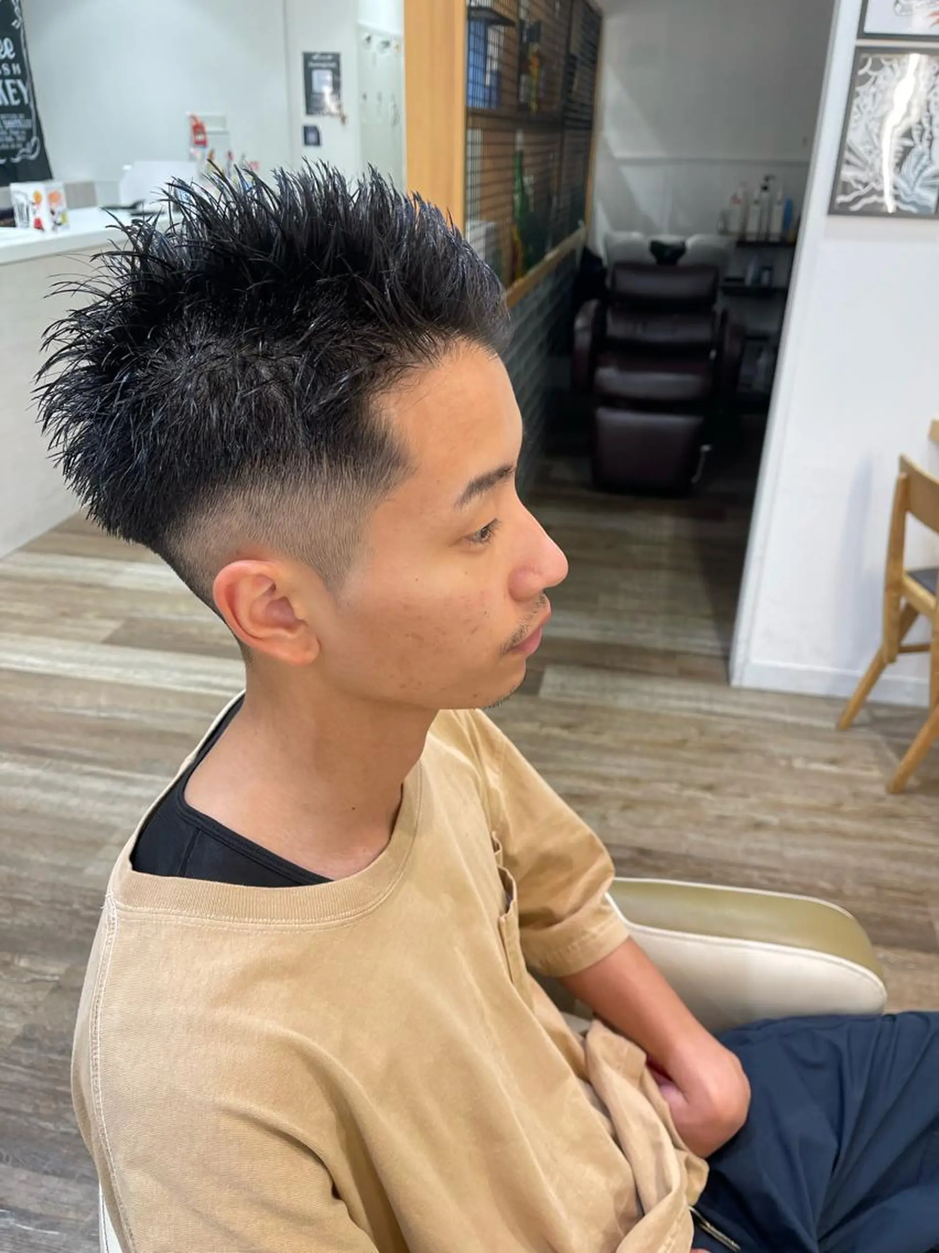 ショート パーマ メンズ カット メンズパーマフェード シモジタカヒロのヘアスタイル