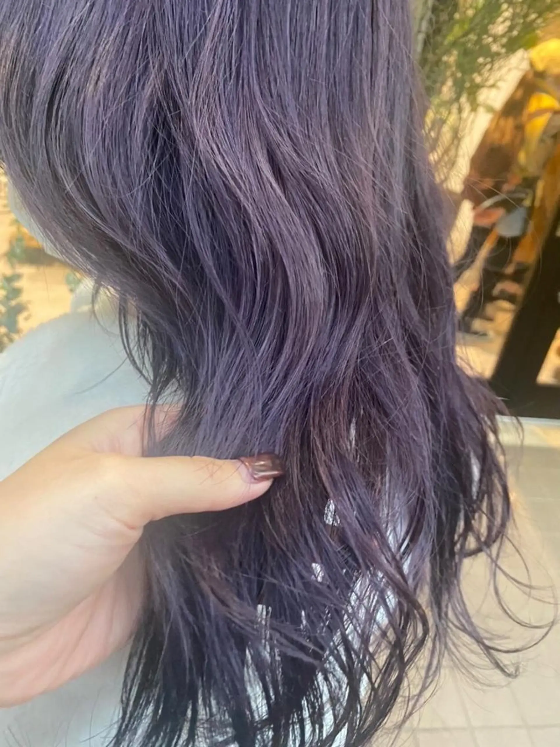 カラー アッシュ ブリーチ ラベンダーカラー ラベンダーアッシュ ヘアカラー ハイトーン🦄ネイル 💞のぶちのネイルデザイン