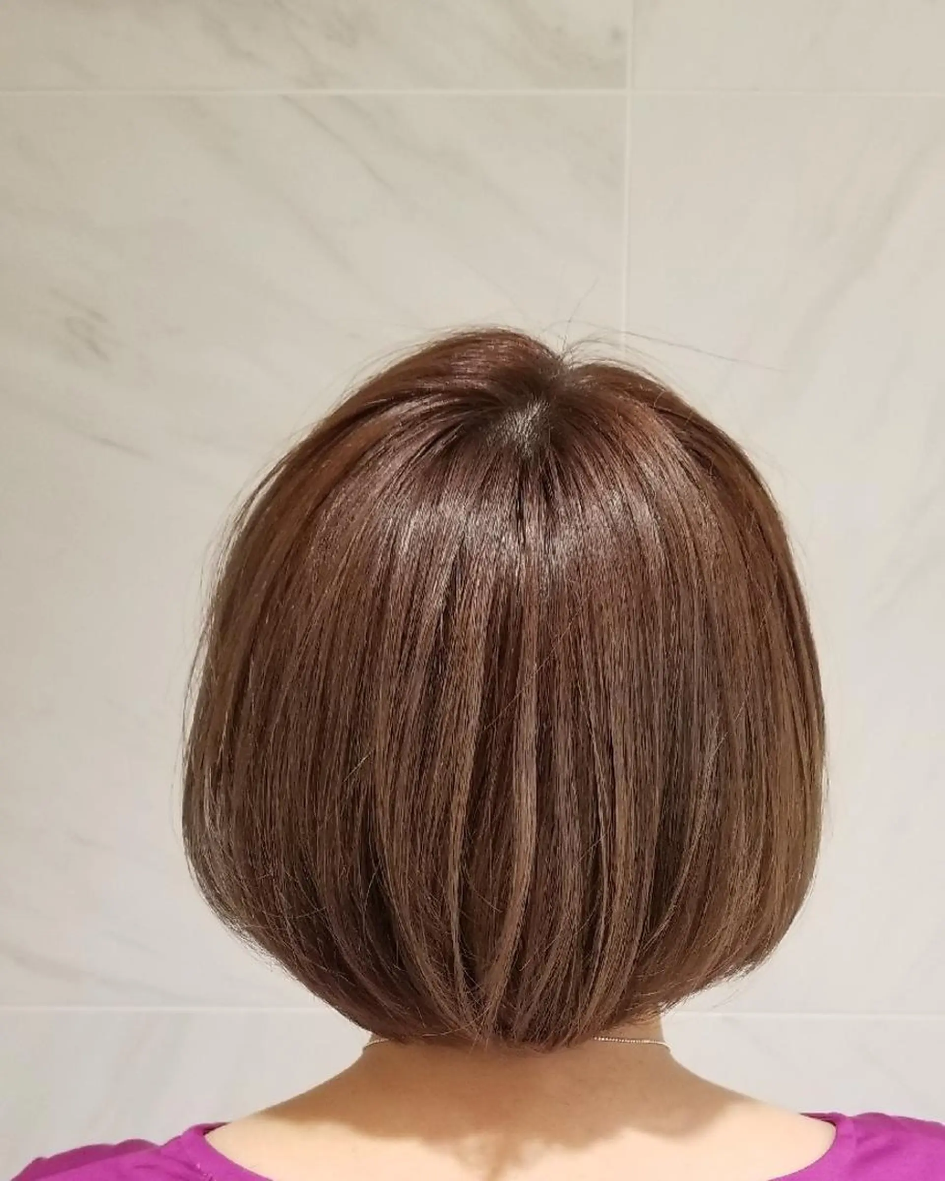 ミディアム カラー ボブ 🔴赤み消し/ 艶カラー落合　優🔴のヘアスタイル