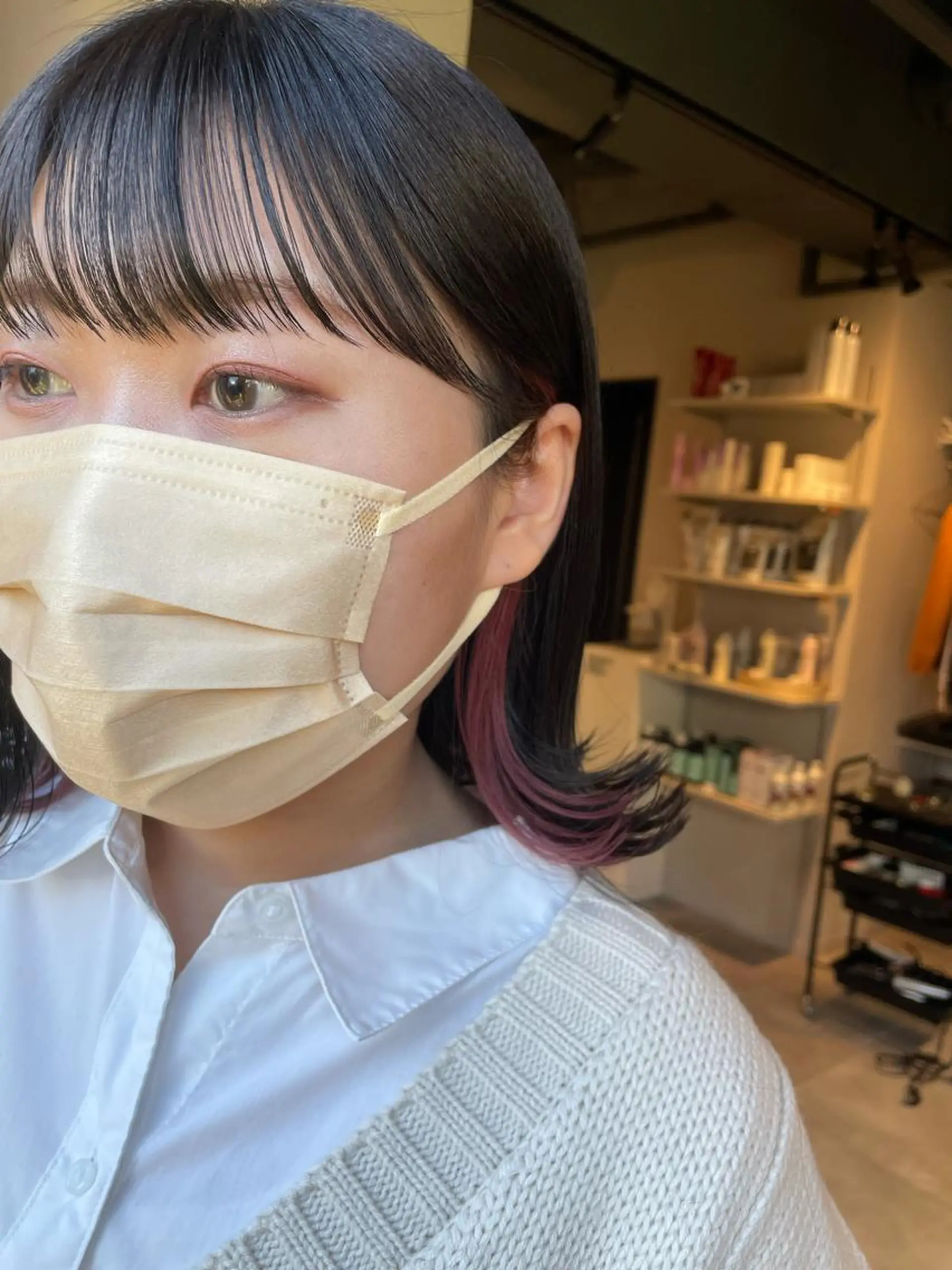 ショート カラー イヤリングカラー ヘアカラー トリートメント ブリーチ👩‍🦳/ ‪✂︎MANAMIのヘアスタイル