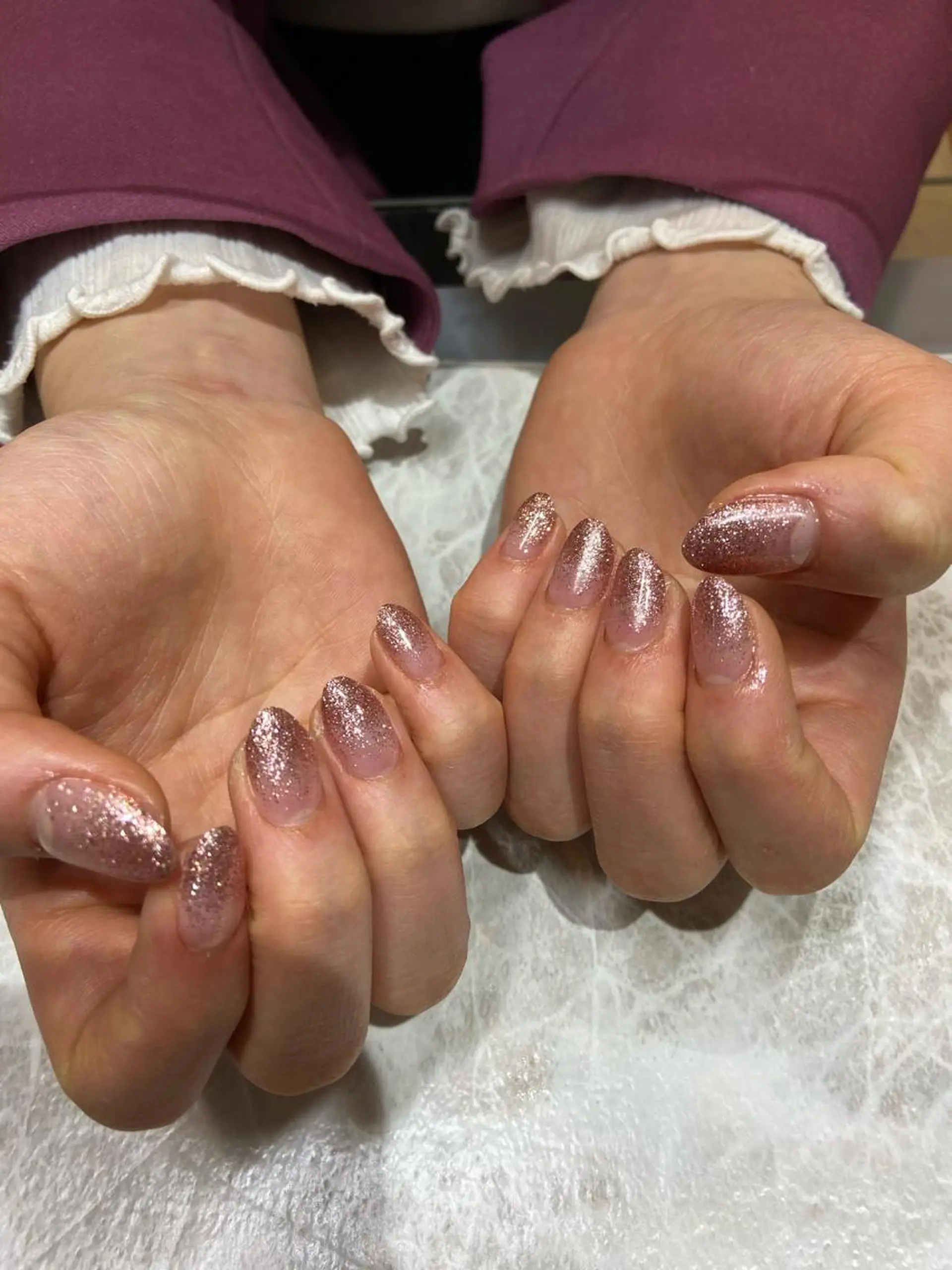ネイル クリアネイル ラメ(グリッター) ラメグラデーション 🧸熊谷 かほ🧸のネイルデザイン