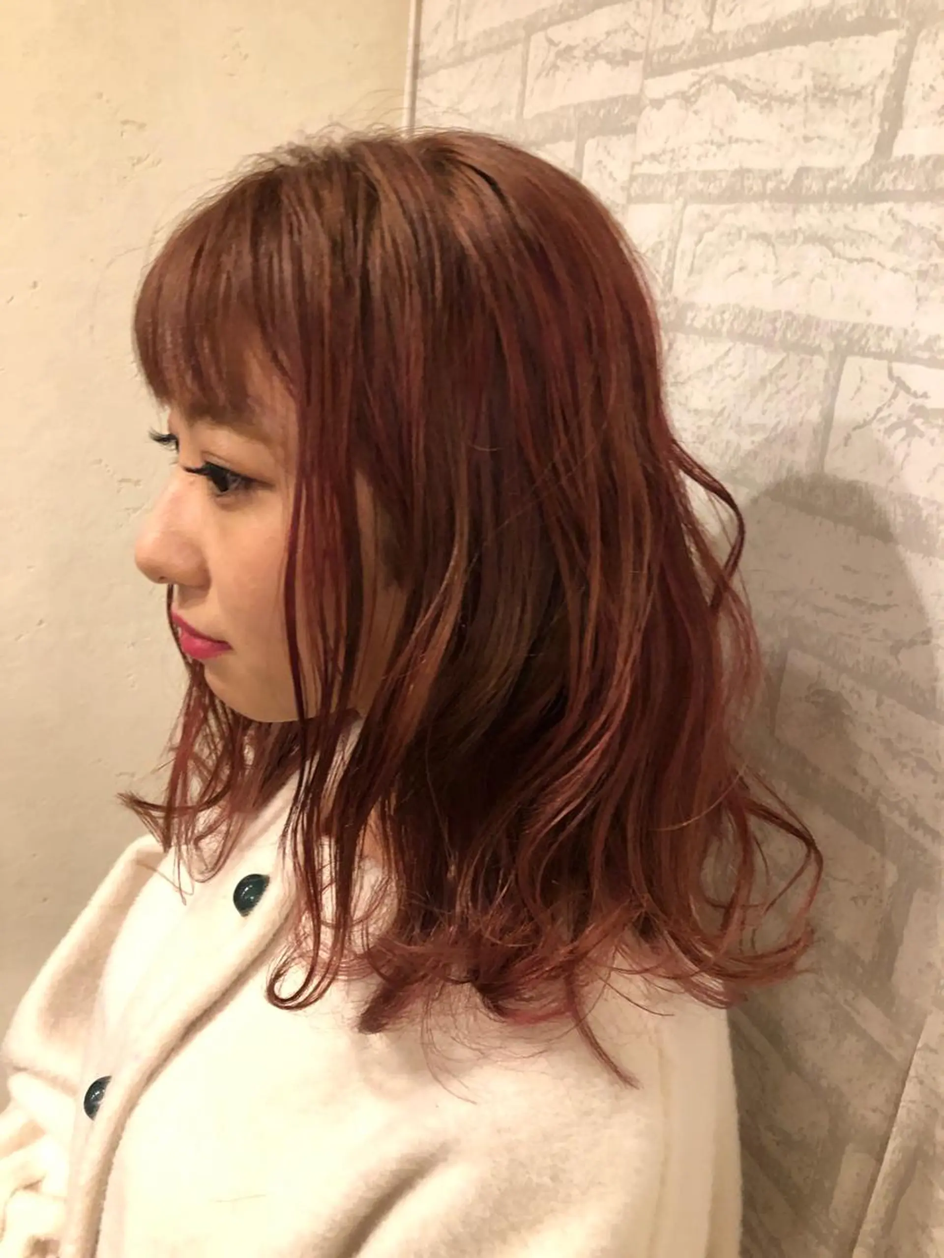 ミディアム カラー ピンクカラー カット ヘアカラー トリートメント JIL BLAN 京都のヘアスタイル