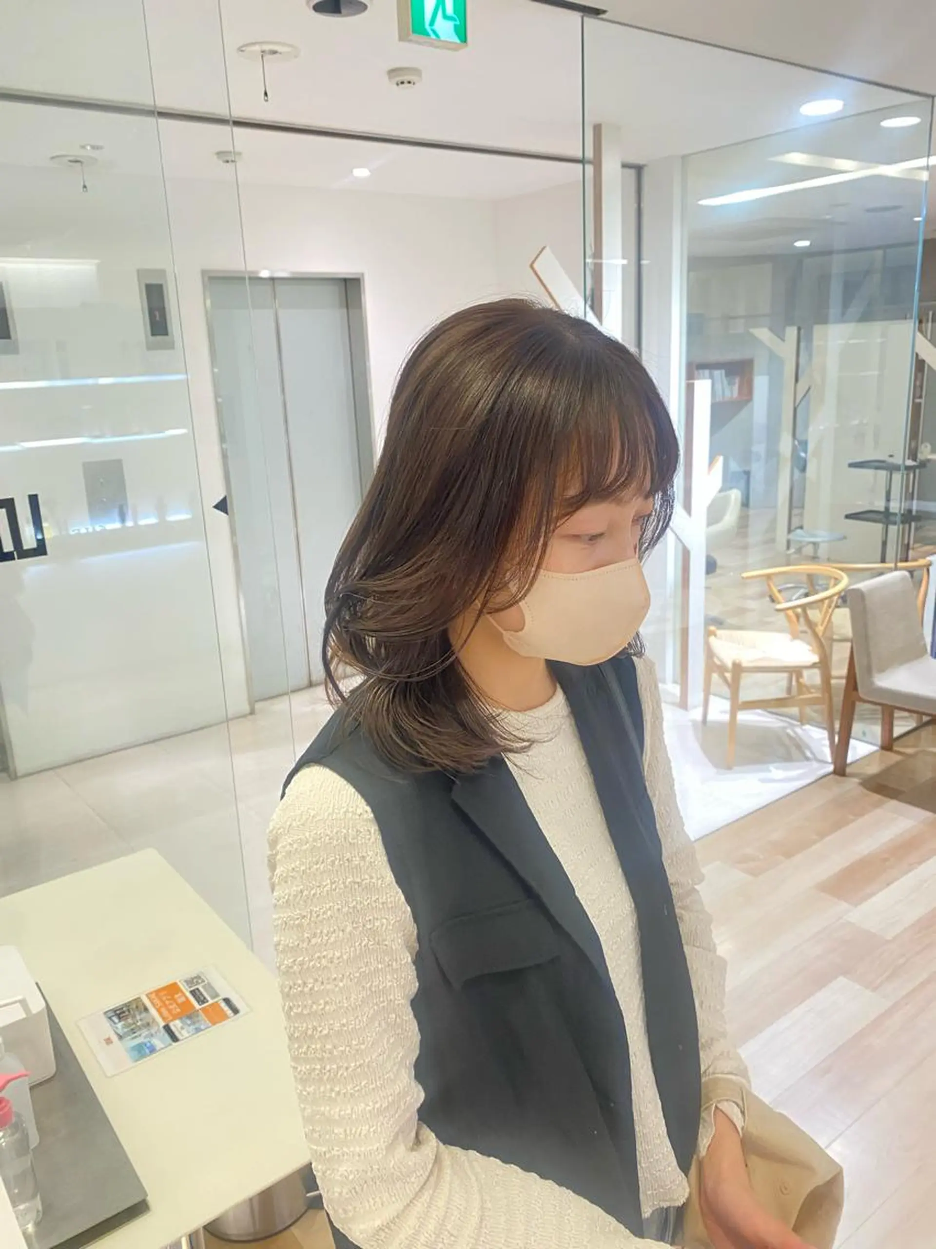ミディアム カラー カット ヘアカラー トリートメント 松永 わかなのヘアスタイル