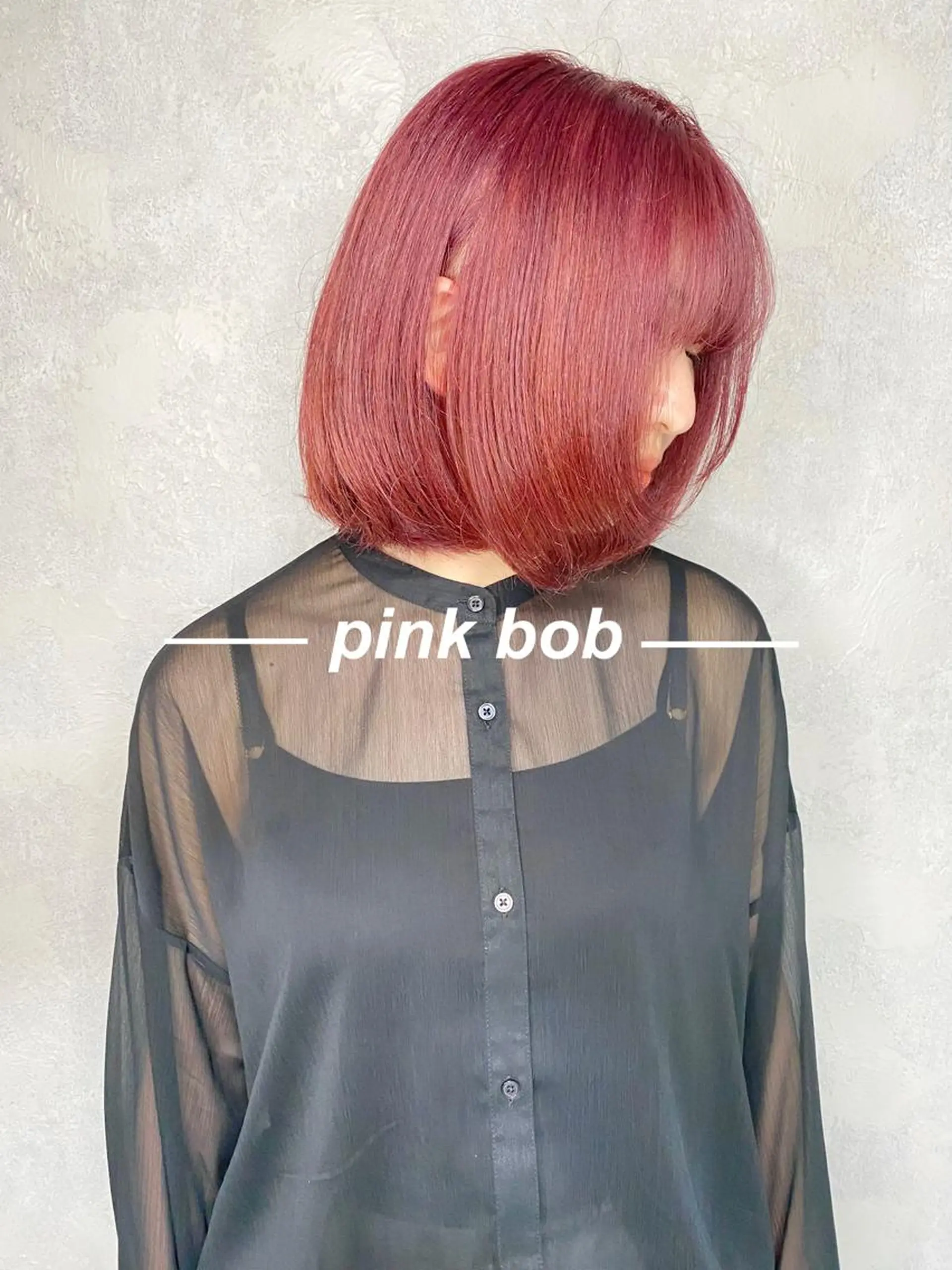 ミディアム カラー ダブルカラー ピンクカラー ボブ 韓国風ヘア カット ヘアカラー トリートメント 透明感カラー YOSHIMURA★のヘアスタイル