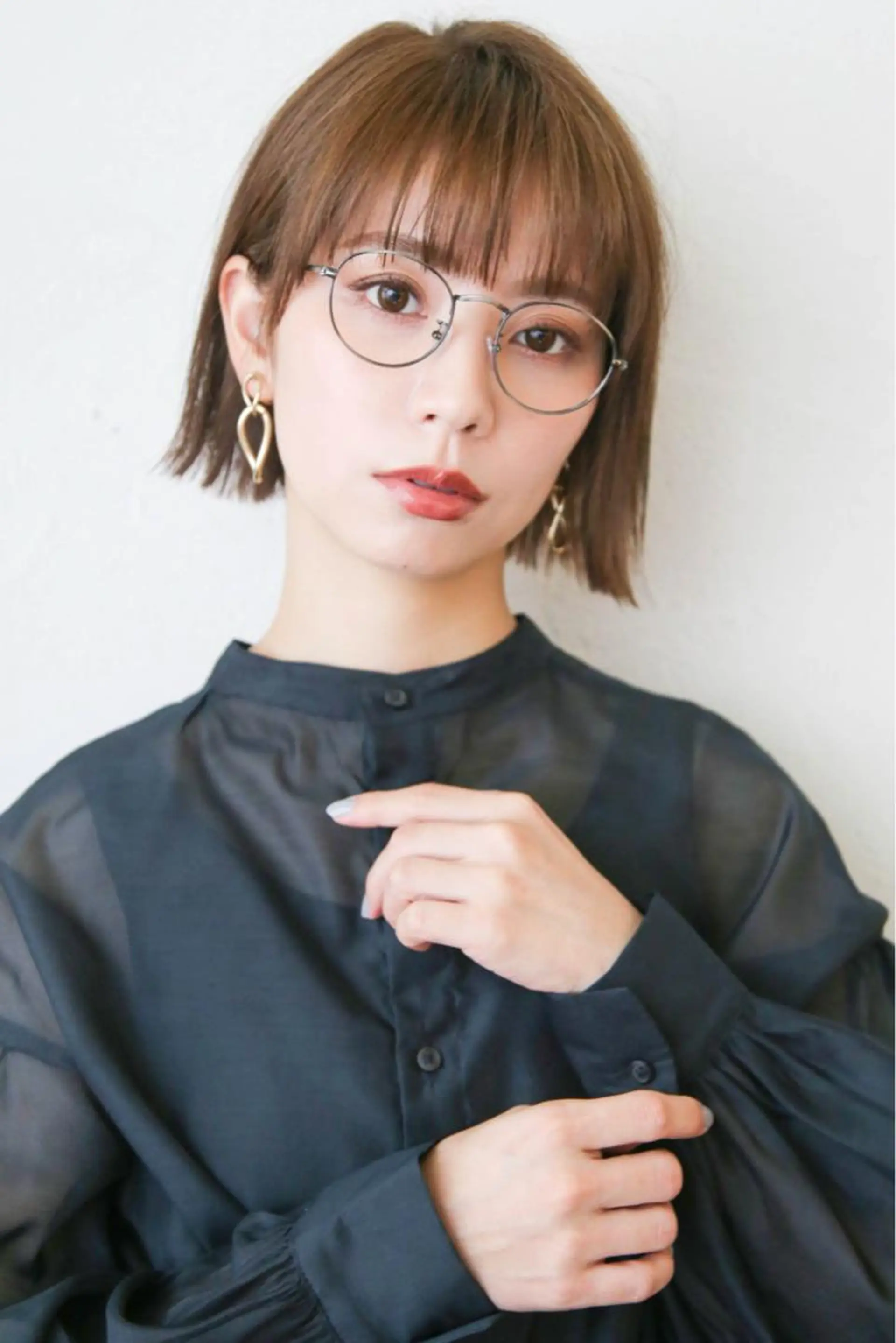 ミディアム ボブ 顔周りカット 小顔カット Monica所属・ボブ専門店 中島規寿のヘアスタイル