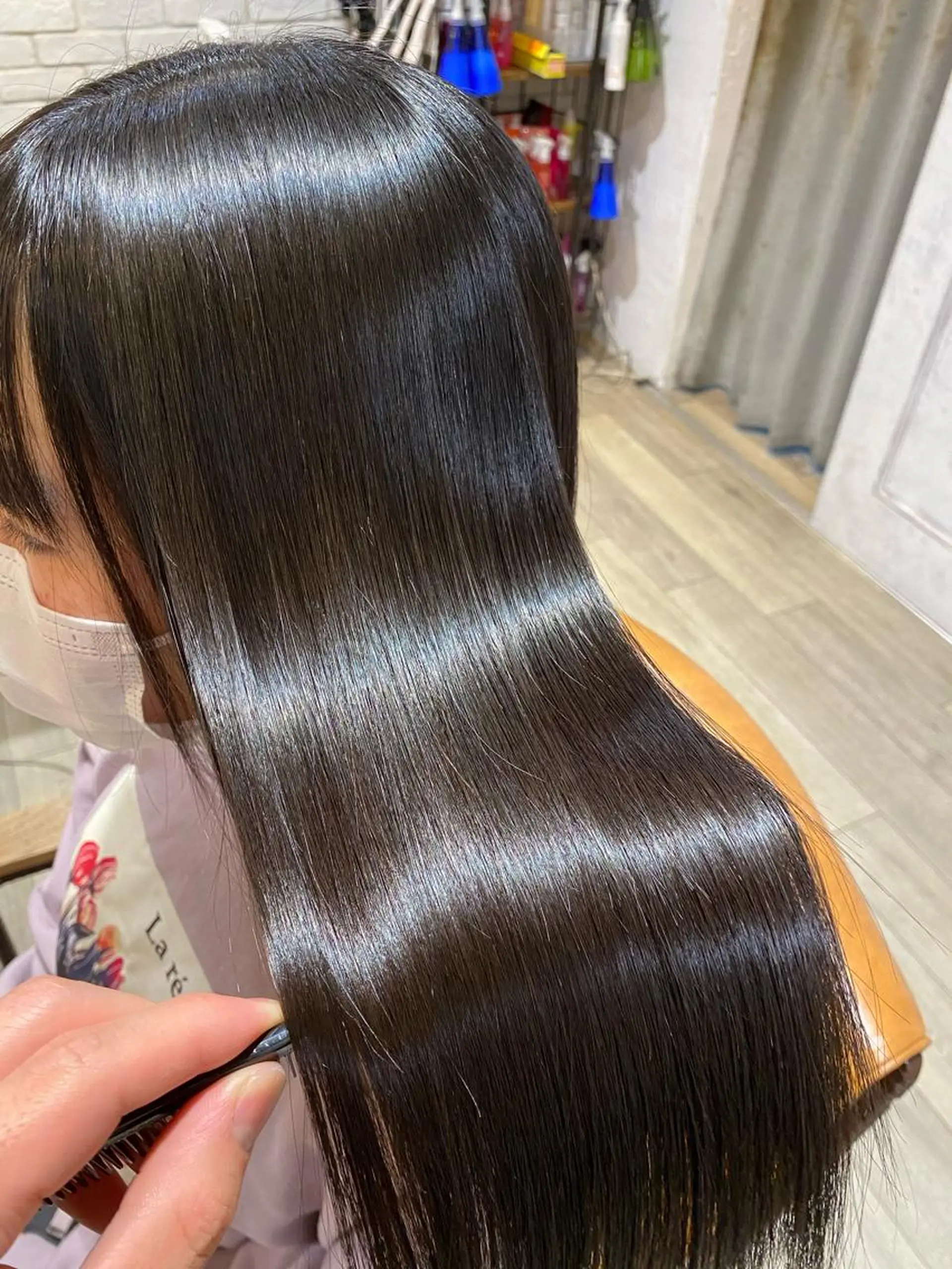 セミロング カラー パーマ メンズ 縮毛矯正 安部 真輝のヘアスタイル