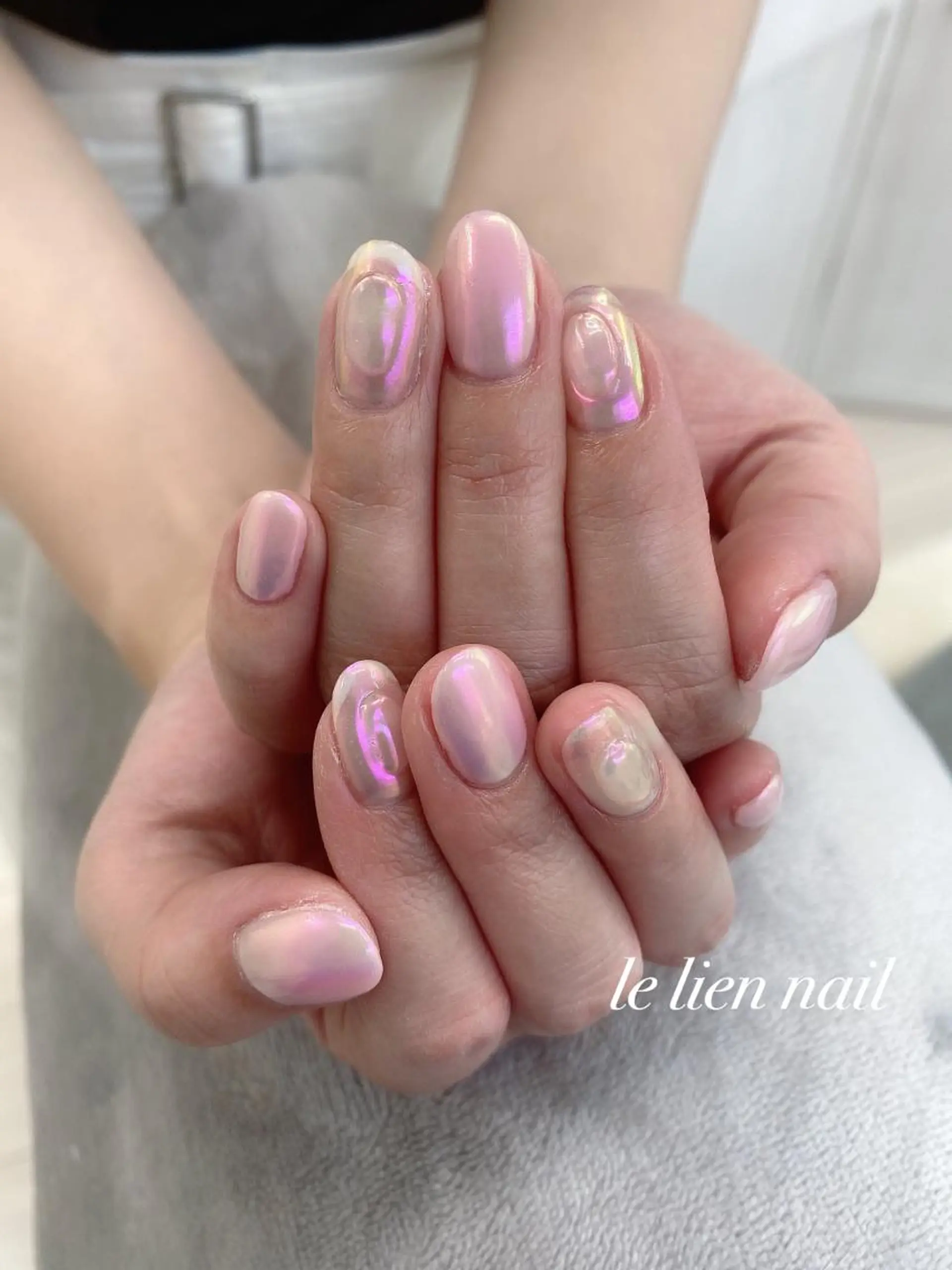 ネイル アートネイル オーロラネイル ミラーネイル ハンドネイル le lien nailのネイルデザイン