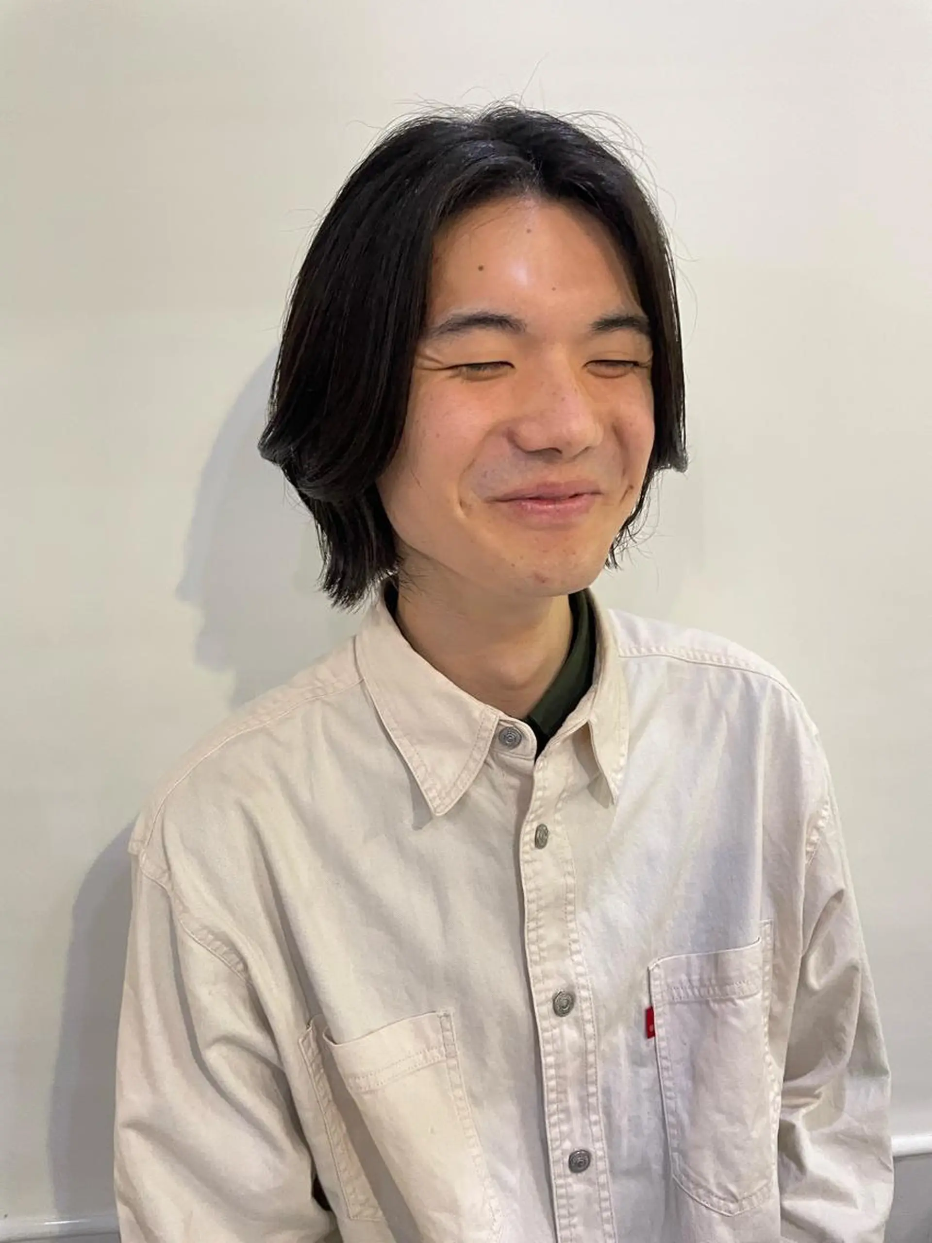 ミディアム メンズ ボブ silo所属・silo MOKA 顔周りカット🦦のヘアスタイル