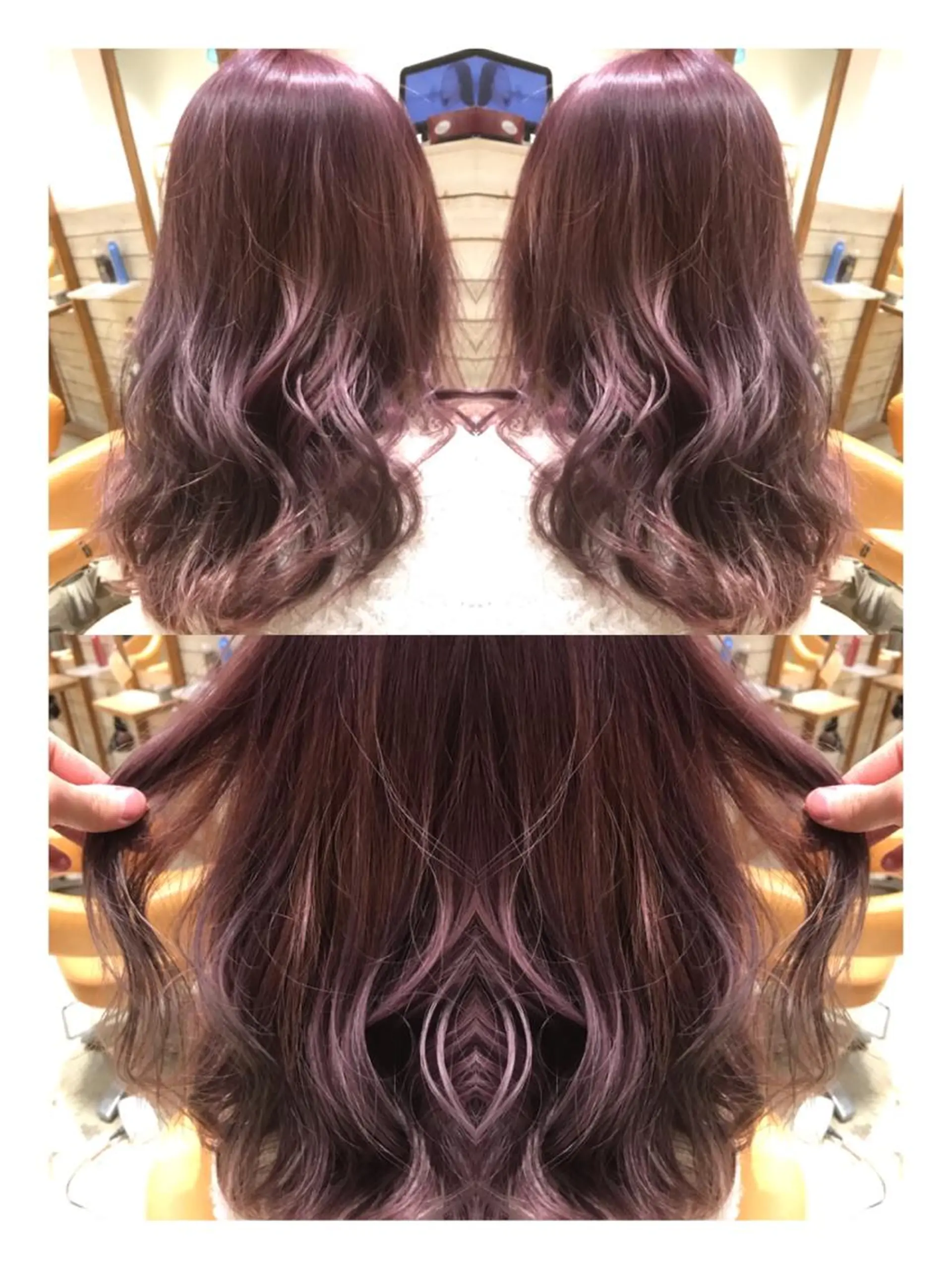 セミロング カラー ブリーチ ピンクカラー シルバー across hair design武蔵小杉店所属・/本物の髪質改善/ 古川新のヘアスタイル