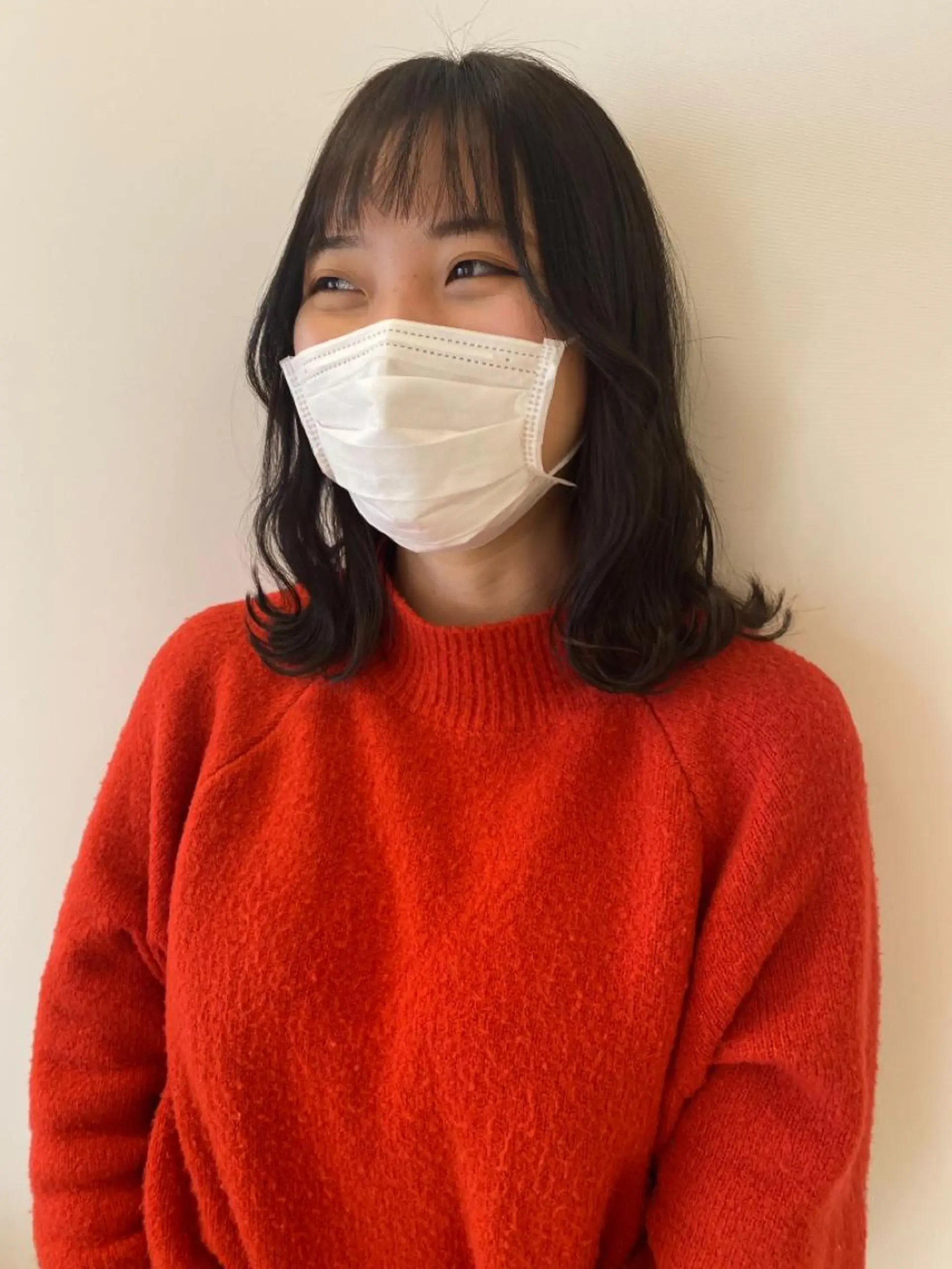 セミロング カラー カット ヘアカラー 顔まわりカット✄ ベージュカラー🧸のヘアスタイル