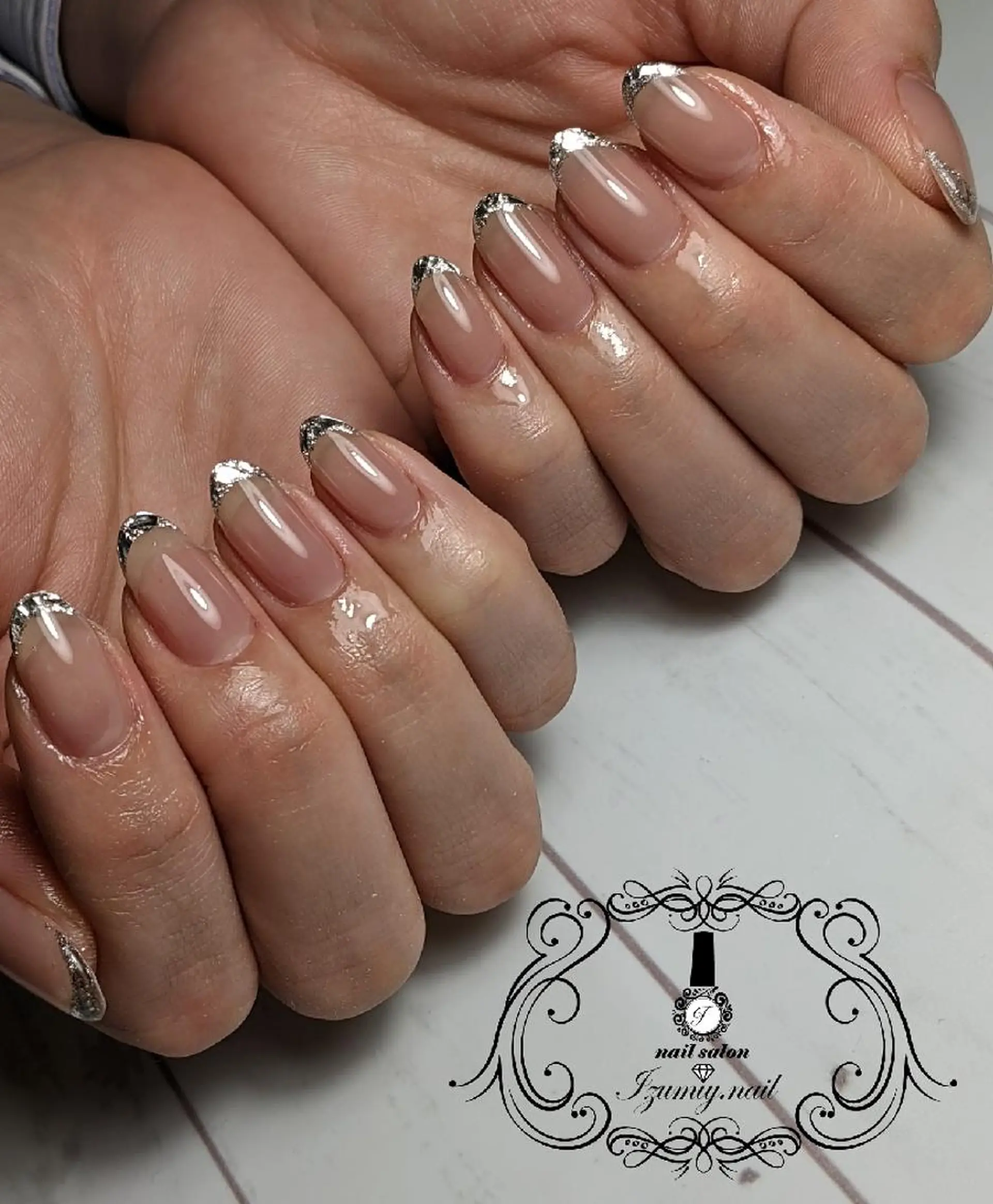 ネイル フレンチネイル ガラスフレンチ izumiynail いずみのネイルデザイン