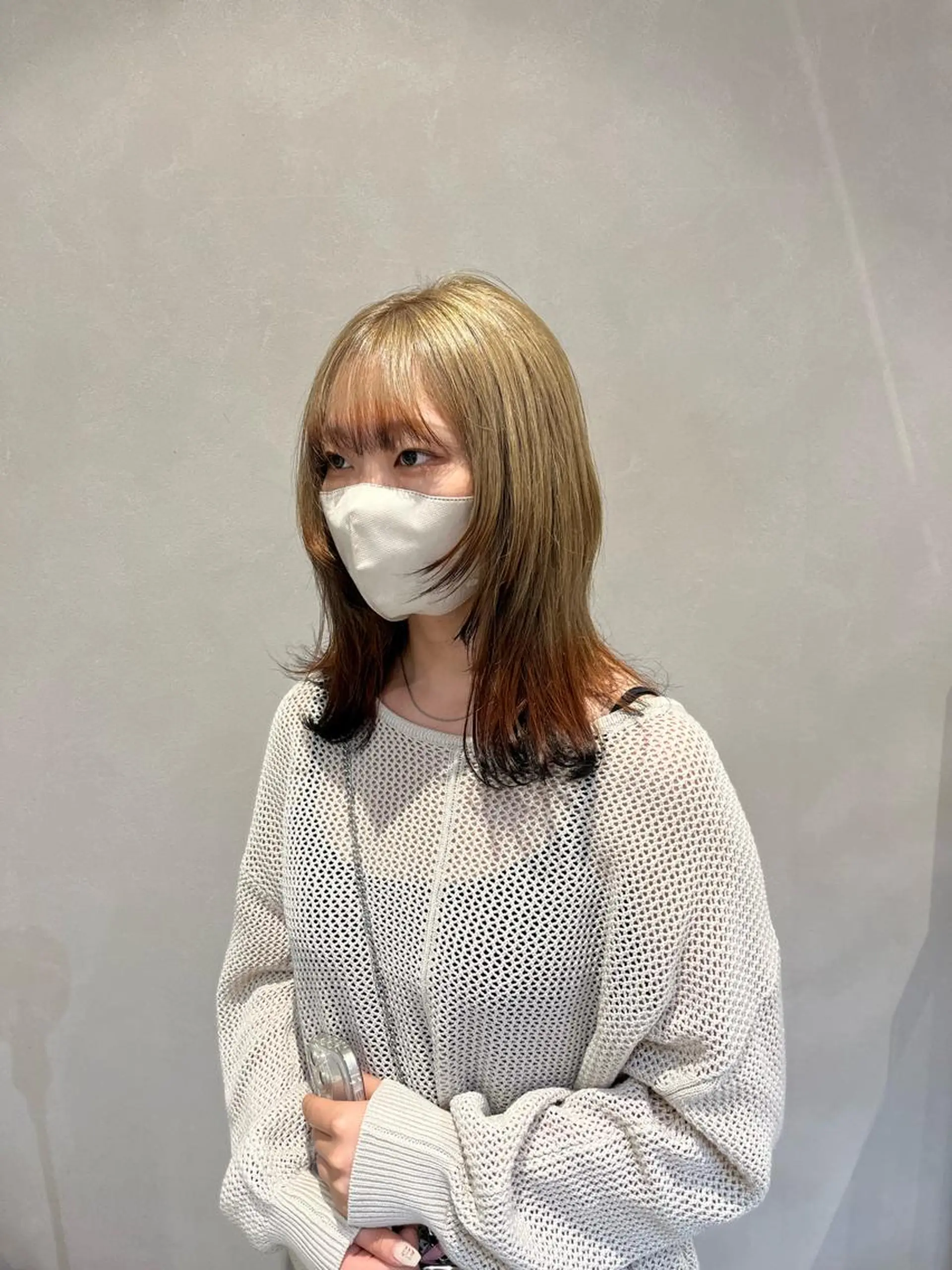カラー 狐カラー ニュアンスパーマ 曲がる縮毛矯正　爲石のヘアスタイル