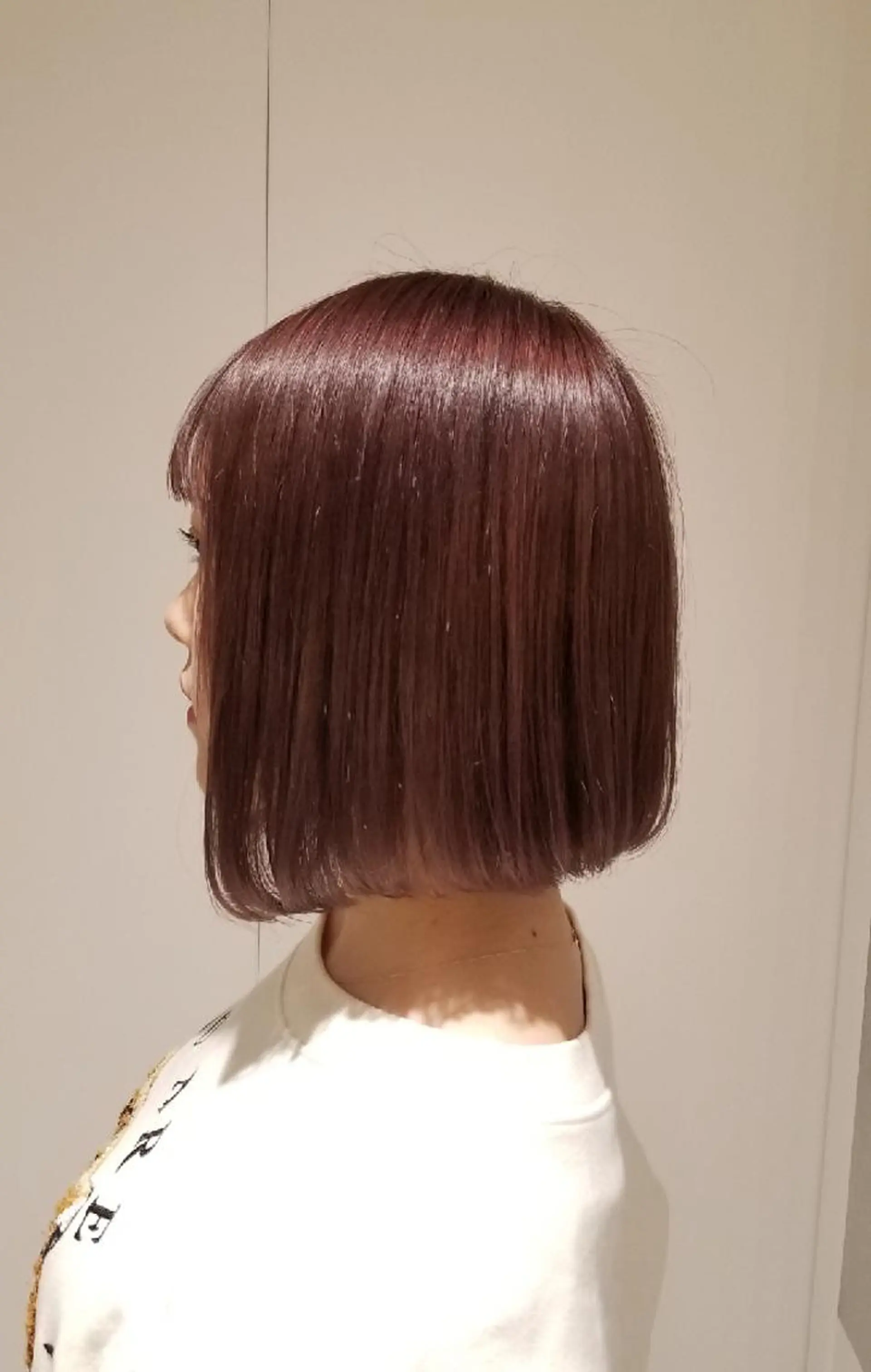 ミディアム カラー ボブ 🔴赤み消し/ 艶カラー落合　優🔴のヘアスタイル