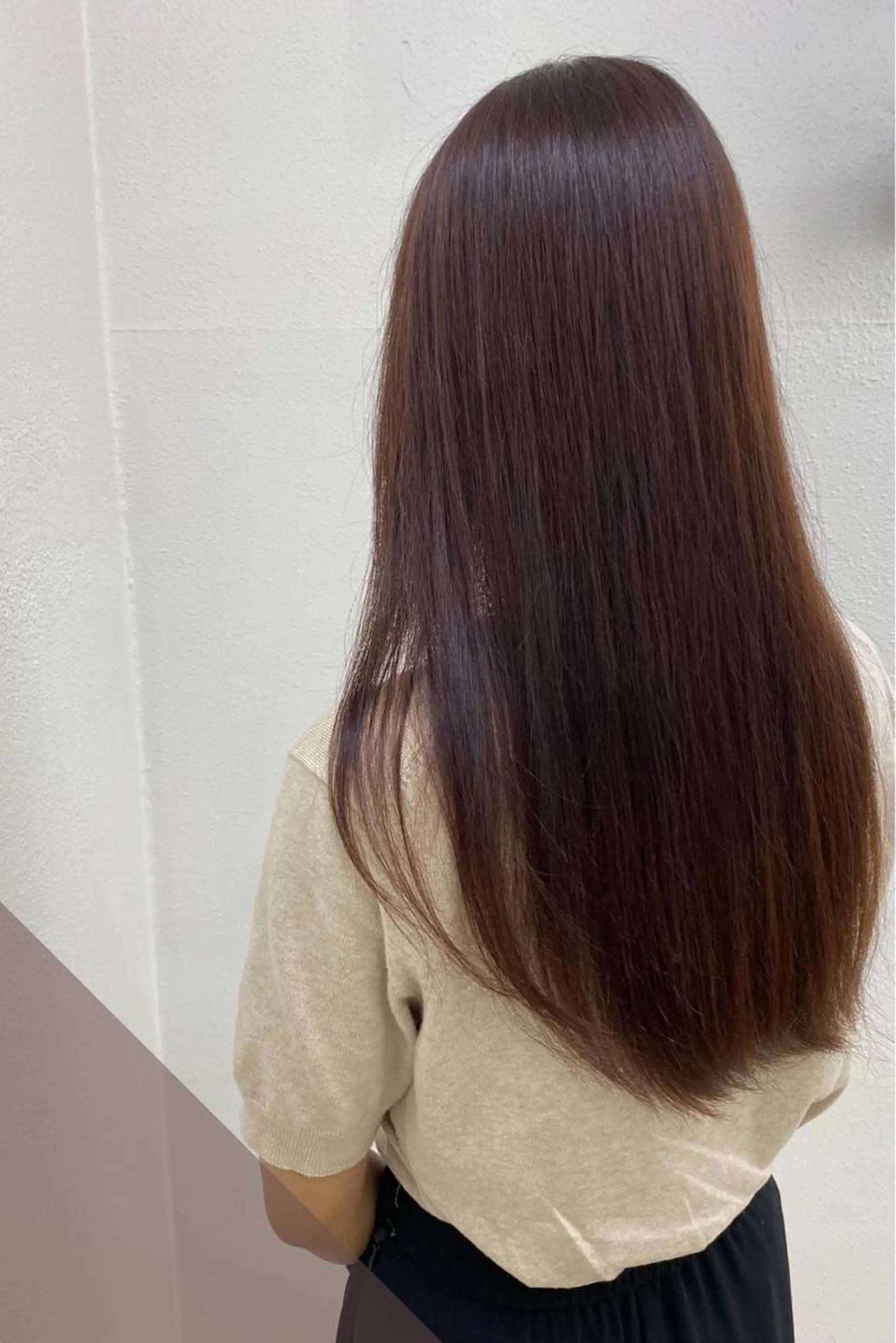 ロング カラー ブラウンカラー レッドカラー レッドブラウン 菊地 紗矢のヘアスタイル