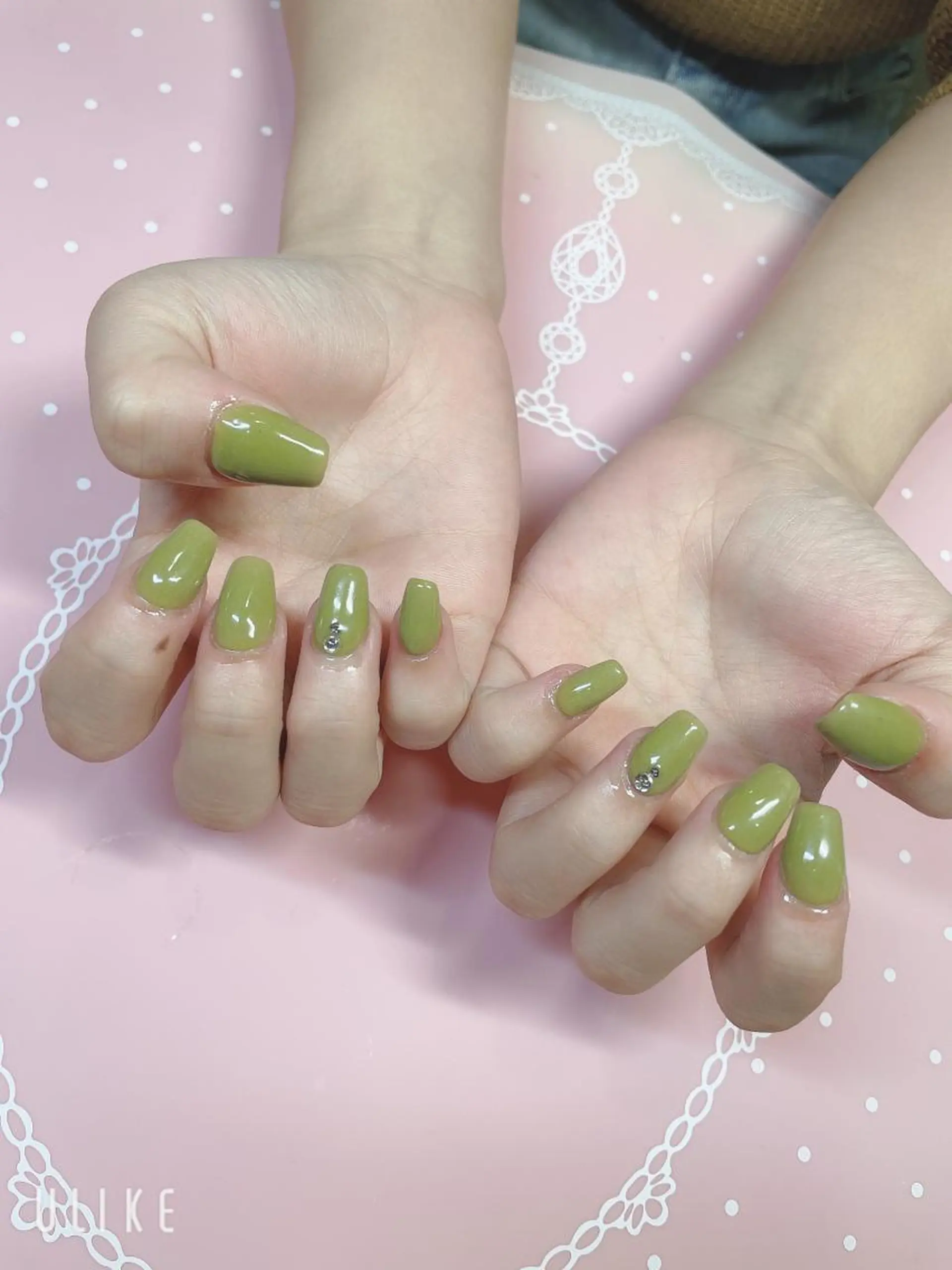 ショート ネイル ストーンネイル ハンドネイル 《LB》ラブリエ Nail&eyeのマツエク・マツパデザイン