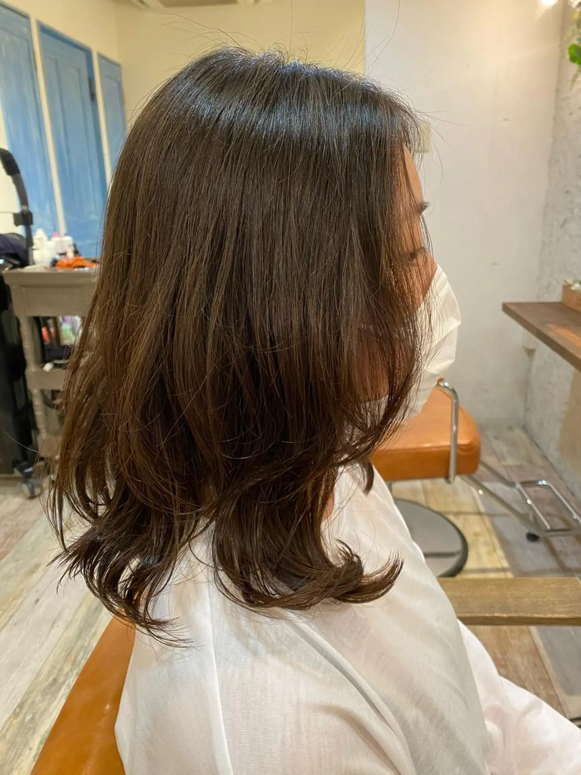 ミディアム ミディアムパーマ よこもり あいのヘアスタイル