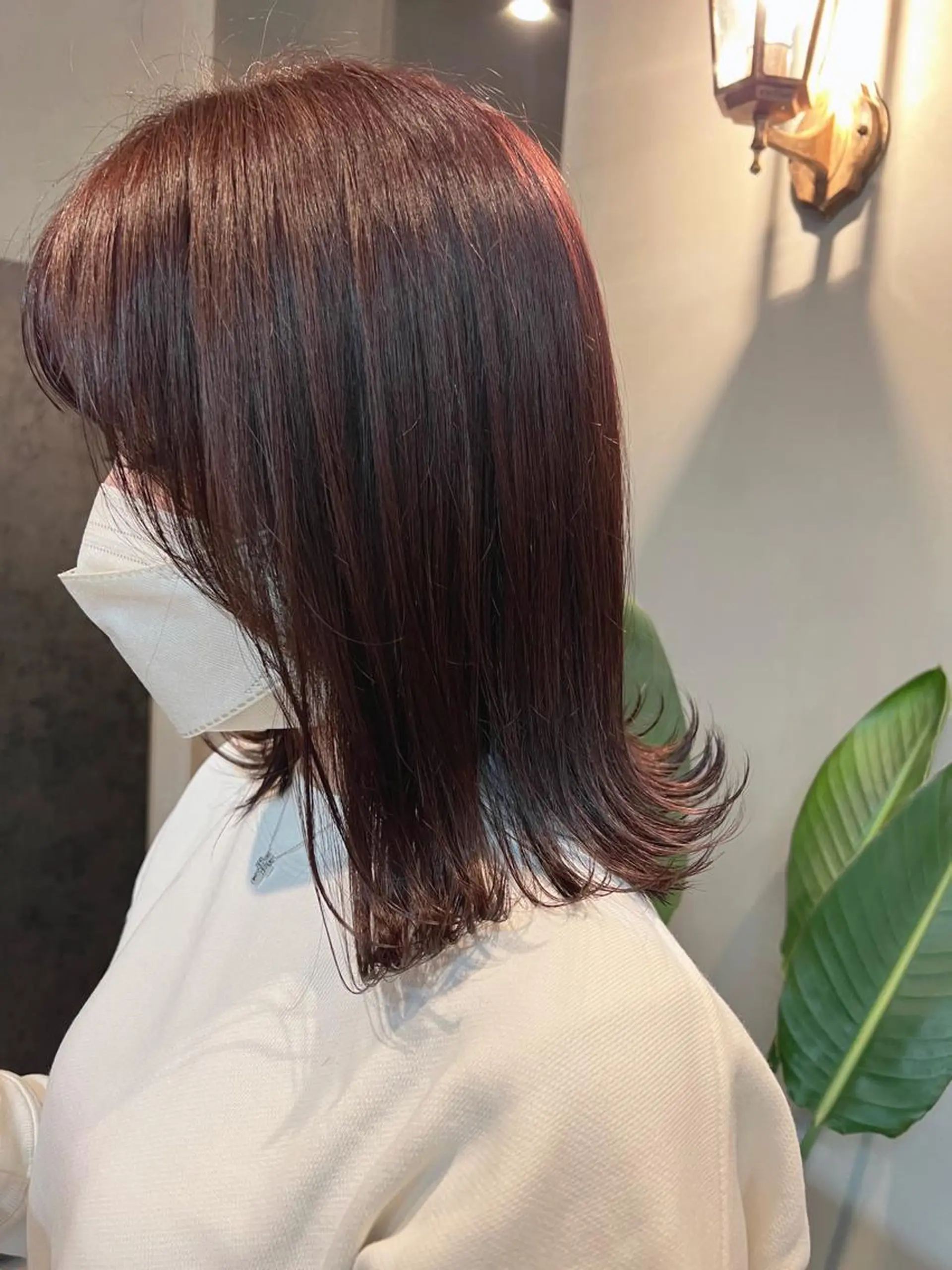 ミディアム カラー カシス ピンクカラー カット S.BROOM SAYAKA⭐︎のヘアスタイル