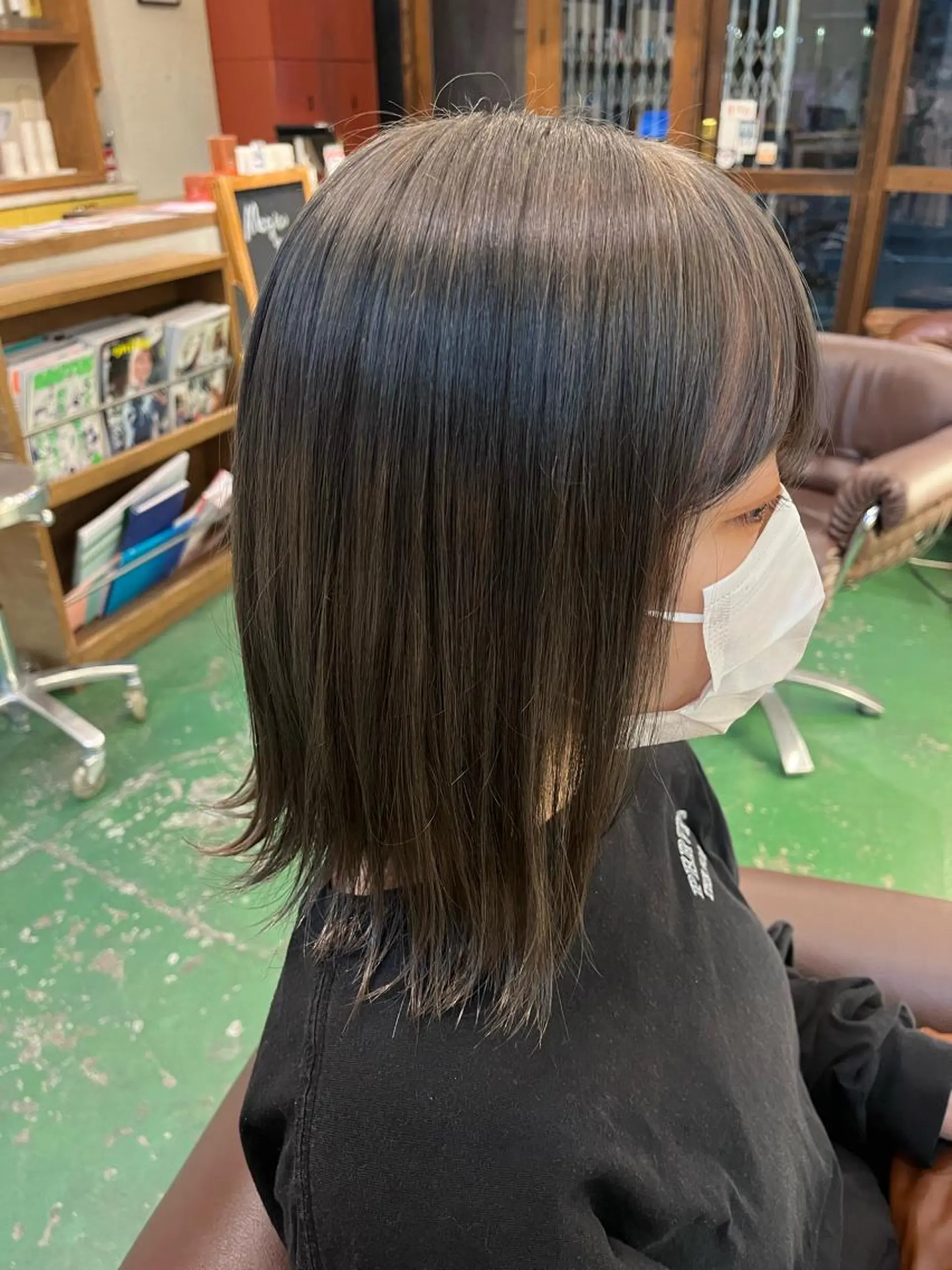 ミディアム カラー グレージュ ヘアカラー トリートメント ヘアセット ♱地雷カラー♱ウルフ ♱ 藍衣 ♱のヘアスタイル