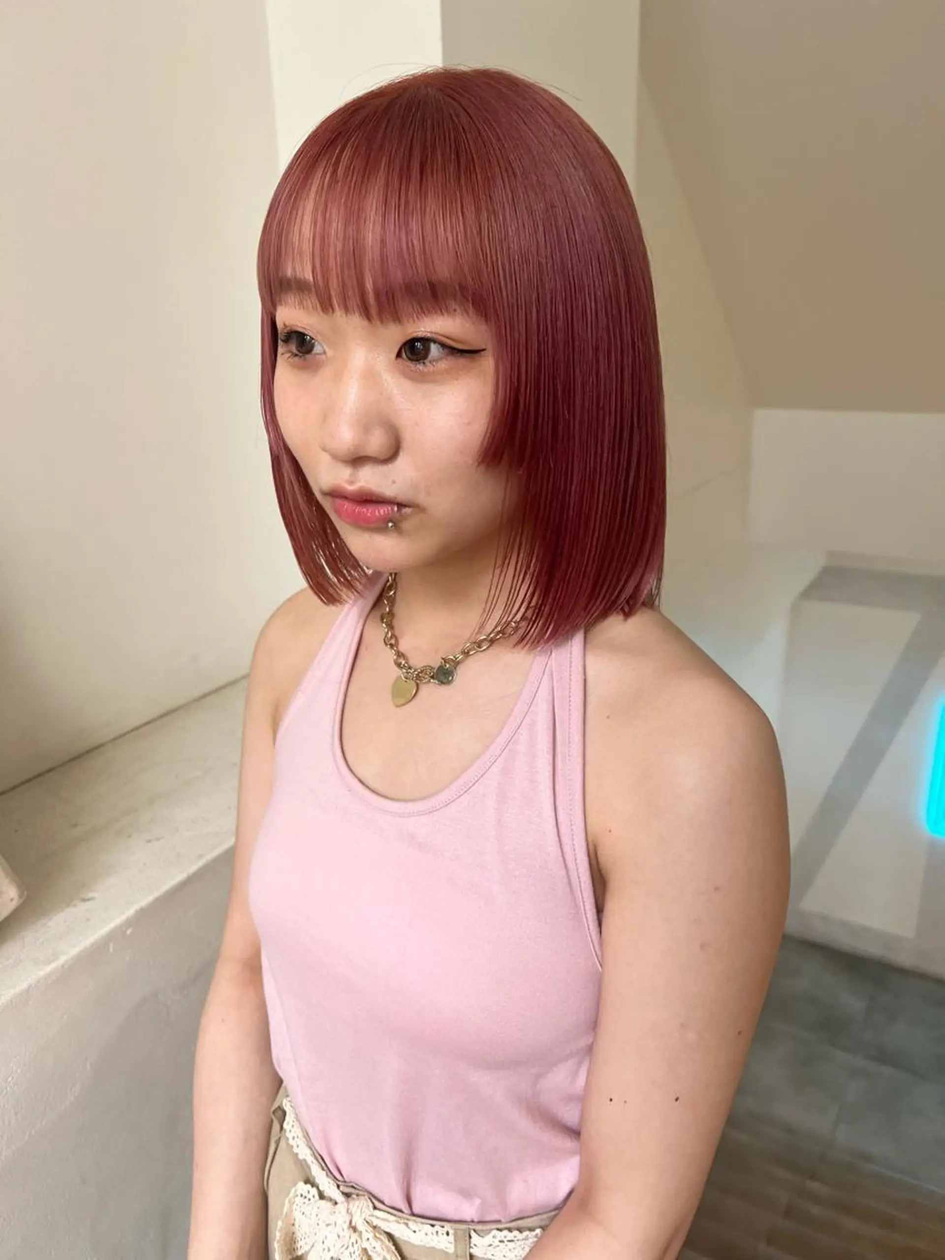 ミディアム カラー 顔周りカット/透明感 カラー✂️MEIのヘアスタイル